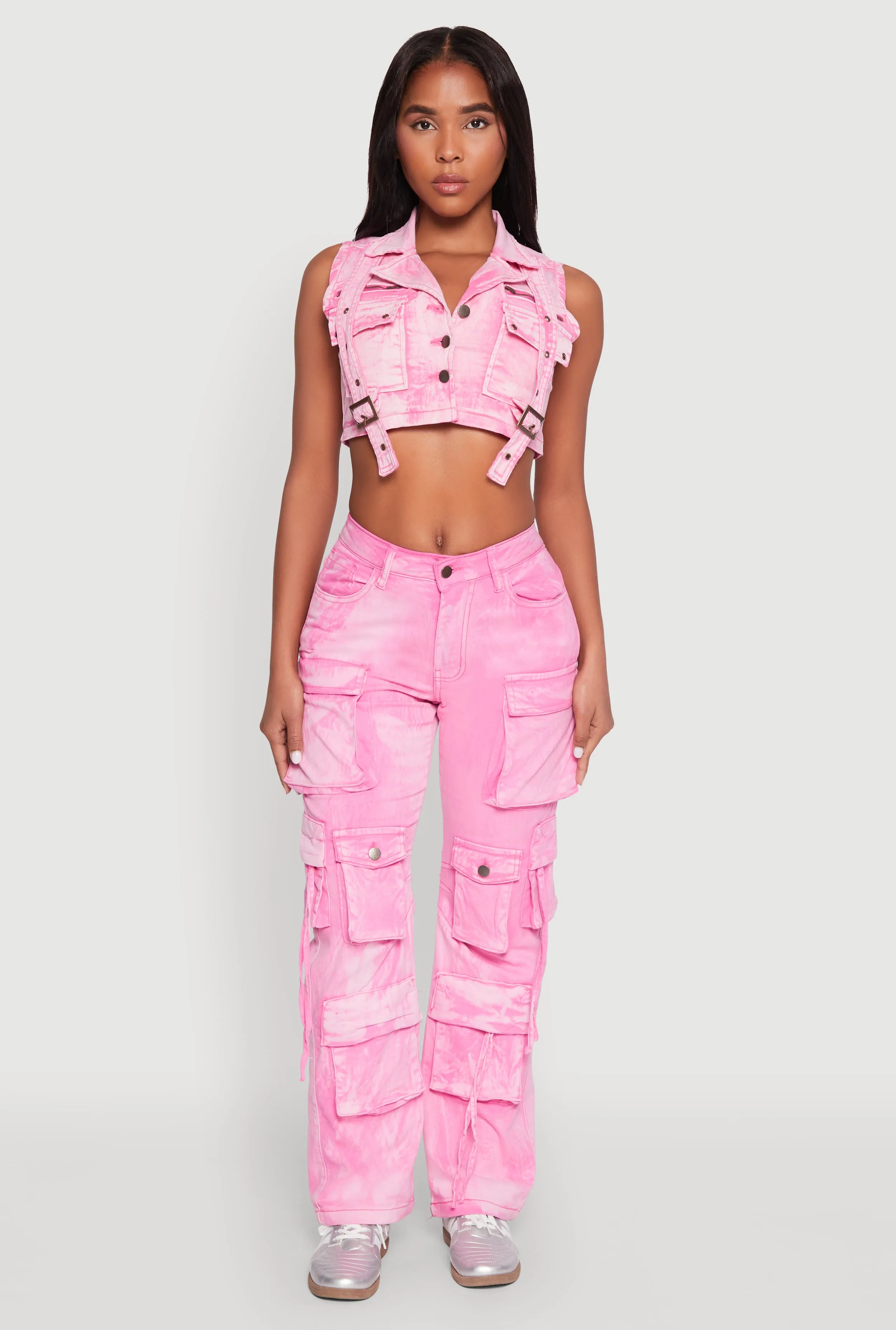 Spoon Jeans Mineral Wash Denim Cargo Vest sold by Rainbow product image thumbnail 2