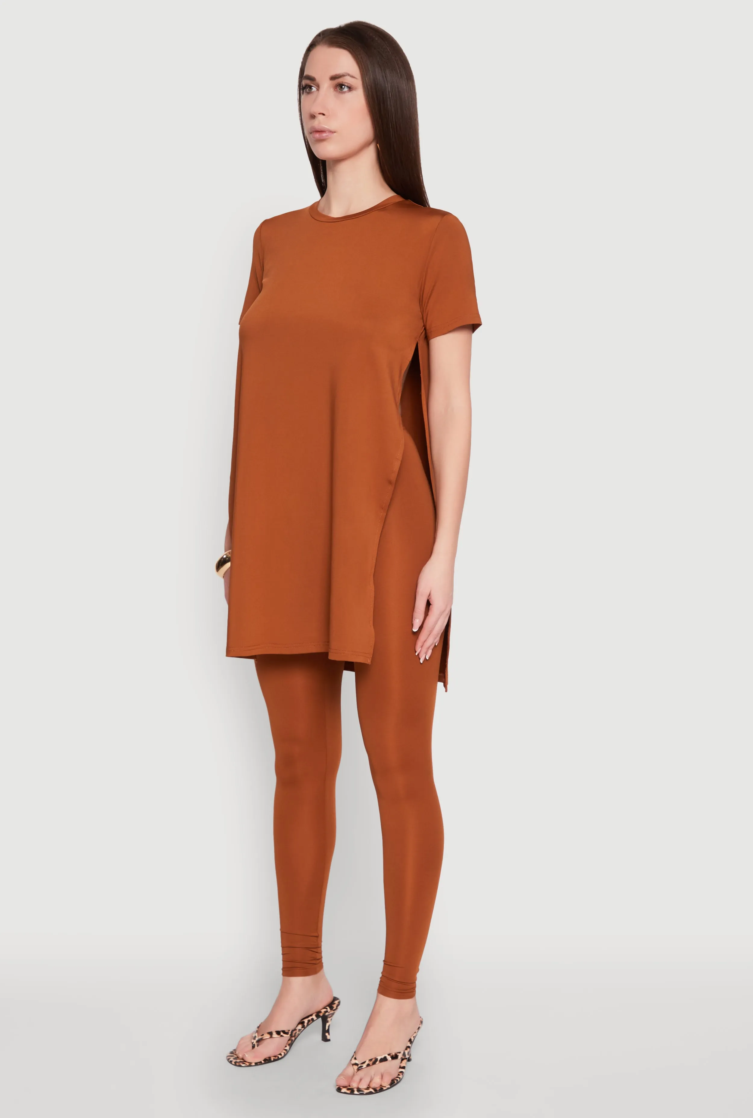 Daisy Side Slit Crew Neck Tunic Top sold by Rainbow product image thumbnail 5