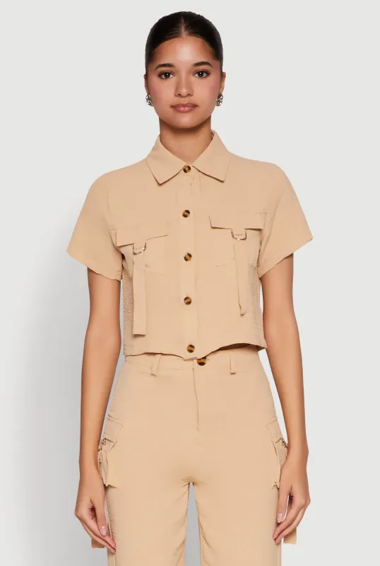 Airy D Ring Closure Crop Top sold by Rainbow