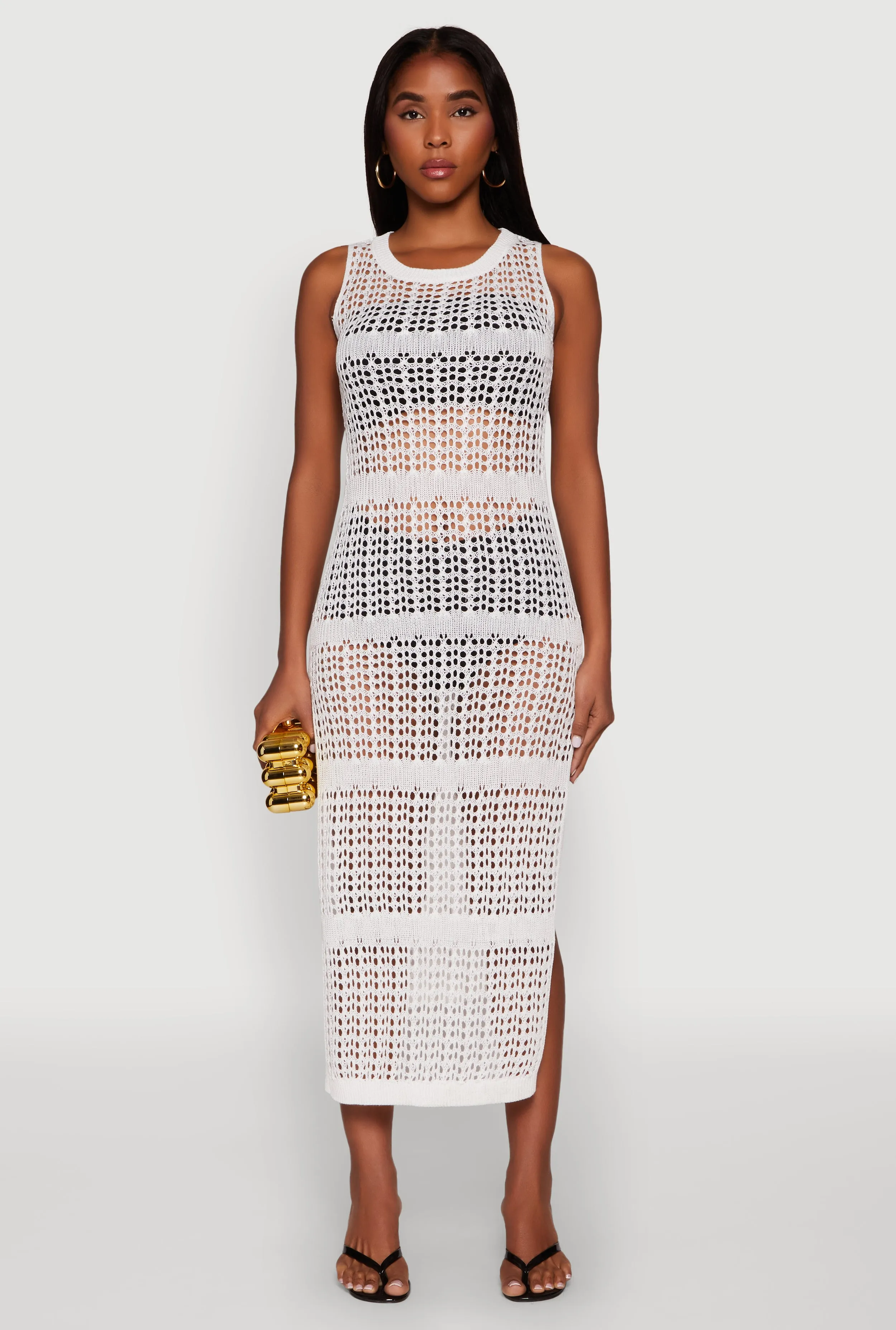 Side Slit Crochet Midi Dress sold by Rainbow product image thumbnail 2