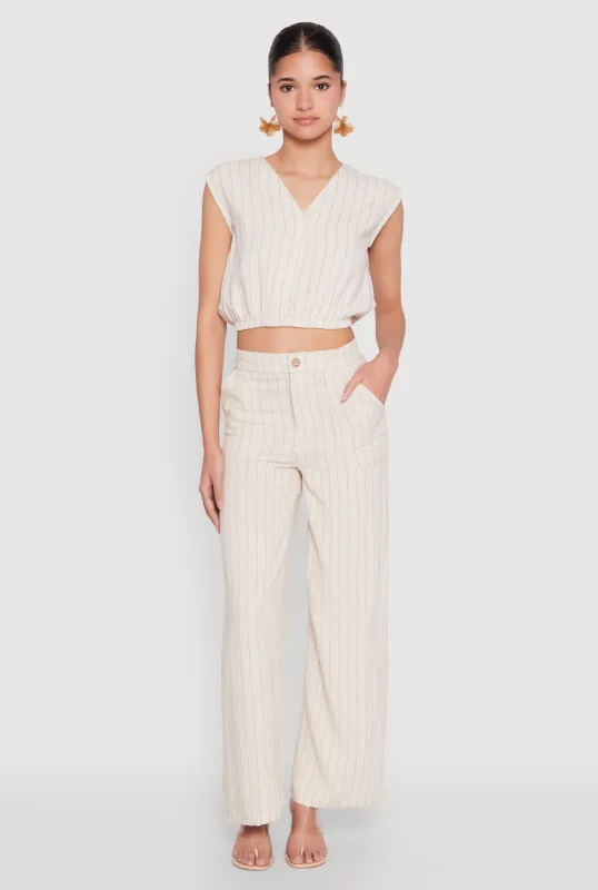 Linen High Waist Dress Pants sold by Rainbow