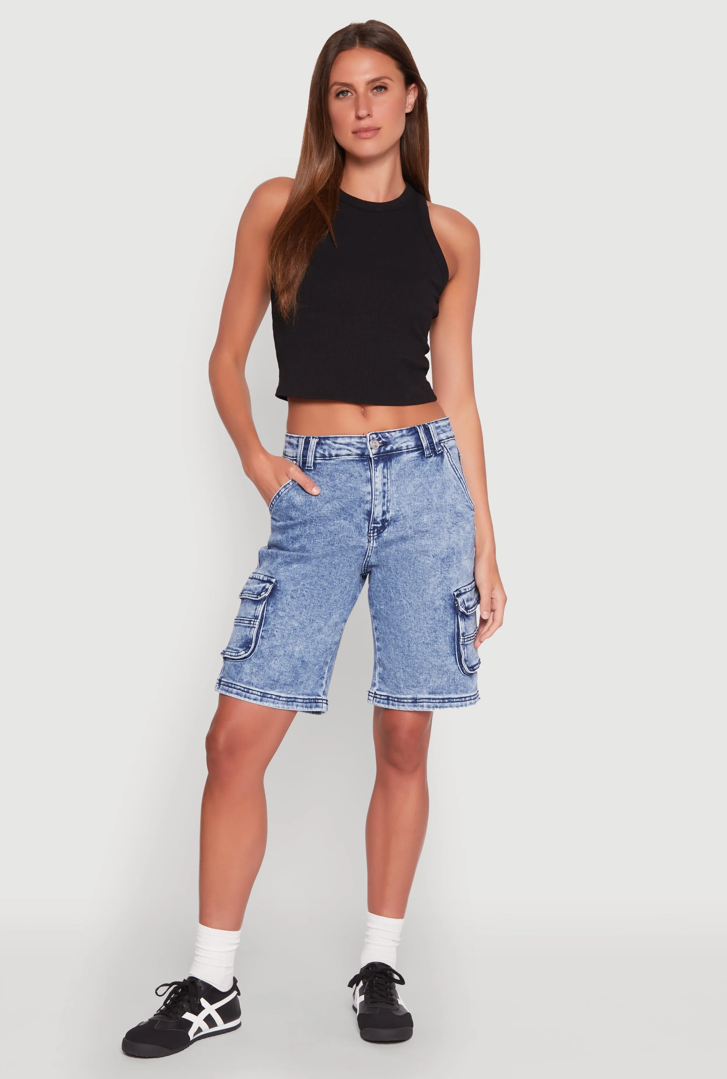 WAX Mineral Wash Cargo Jorts sold by Rainbow