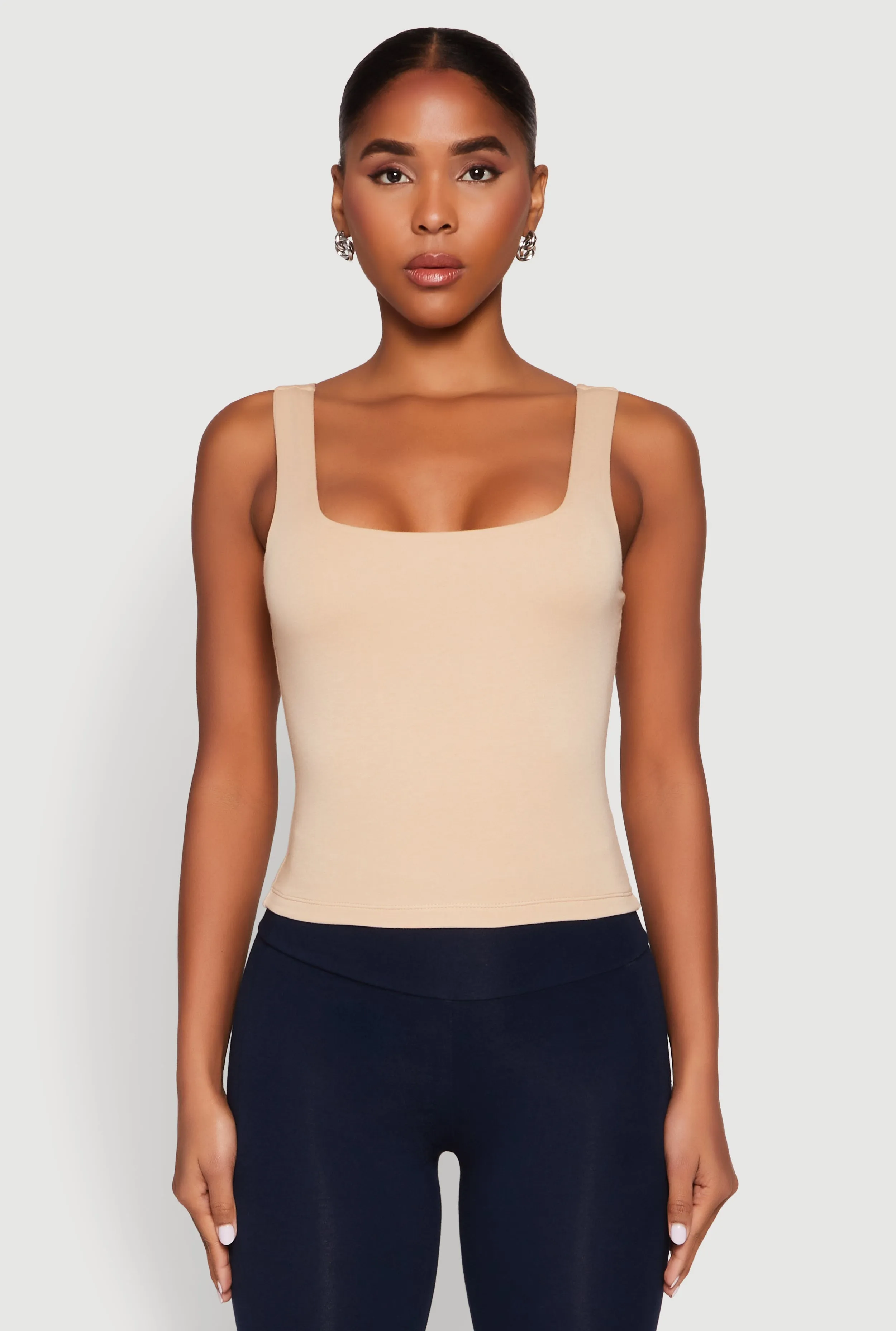 Double Layer Square Neck Tank Top sold by Rainbow product image thumbnail 2