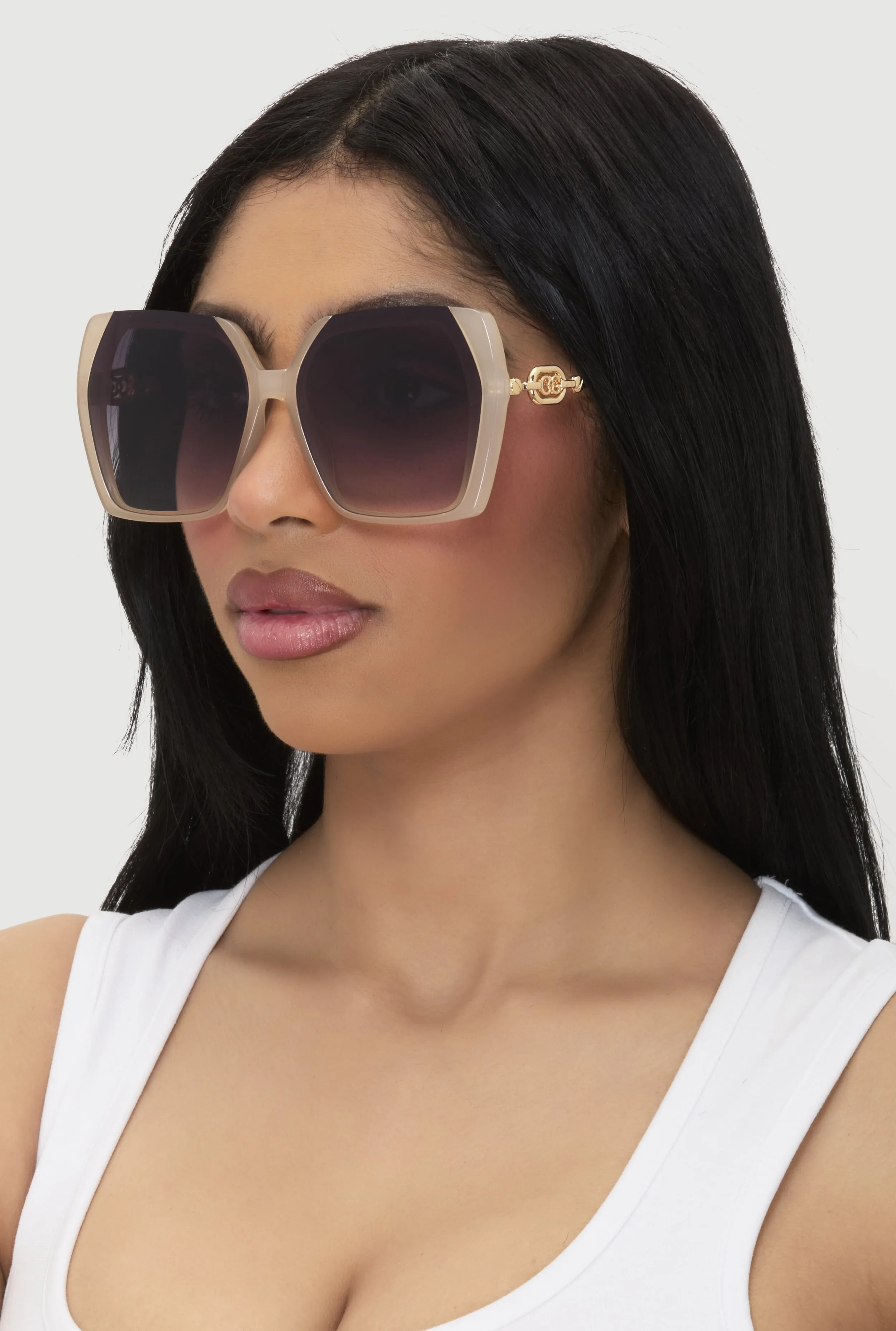 Oversized Color Blocked Ombre Lens Sunglasses sold by Rainbow product image thumbnail 2