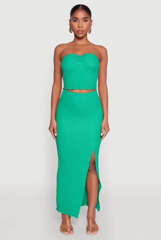 Almost Famous Textured Knit Side Slit Skirt sold by Rainbow