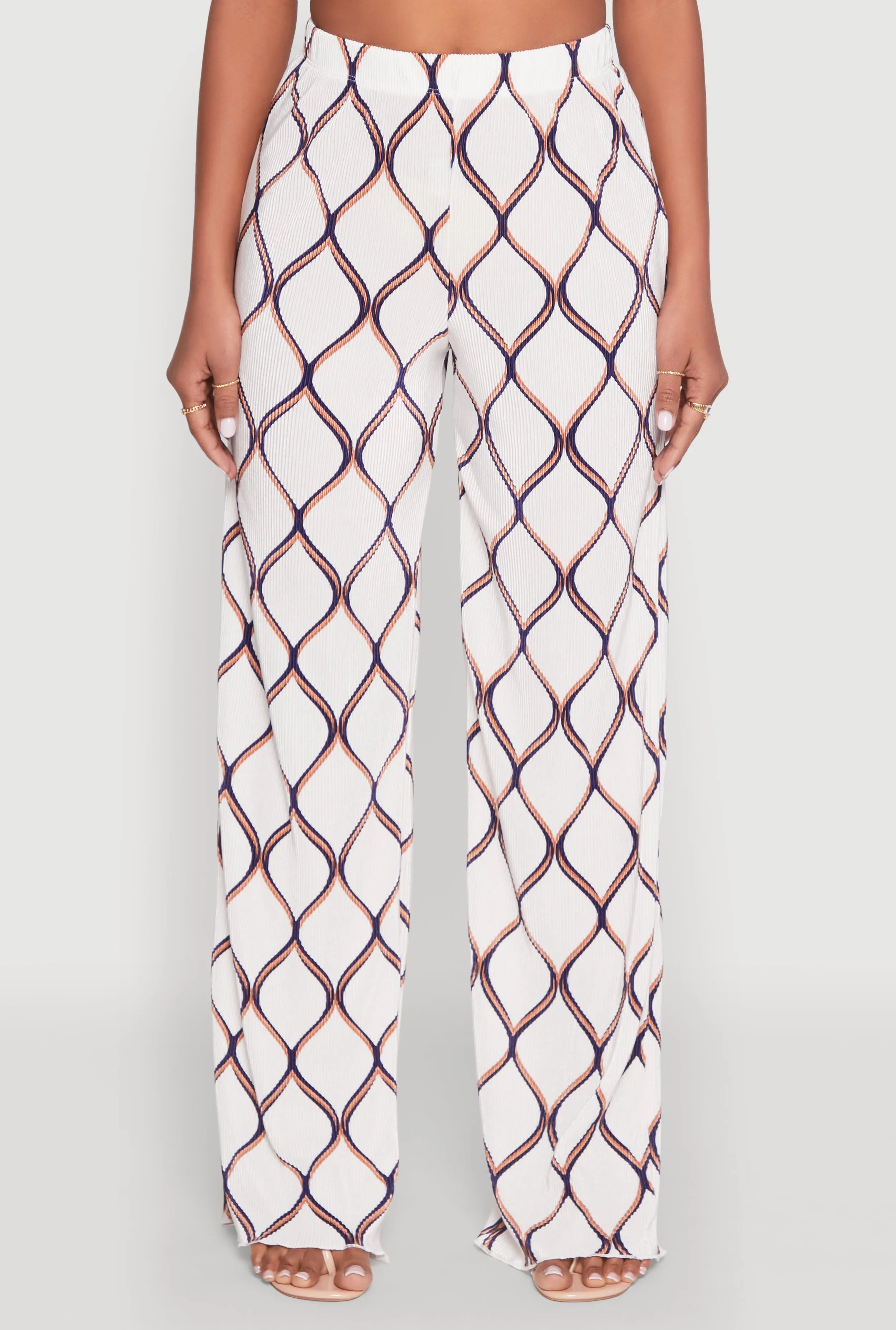 Almost Famous Printed Plisse Wide Leg Pants sold by Rainbow product image thumbnail 3