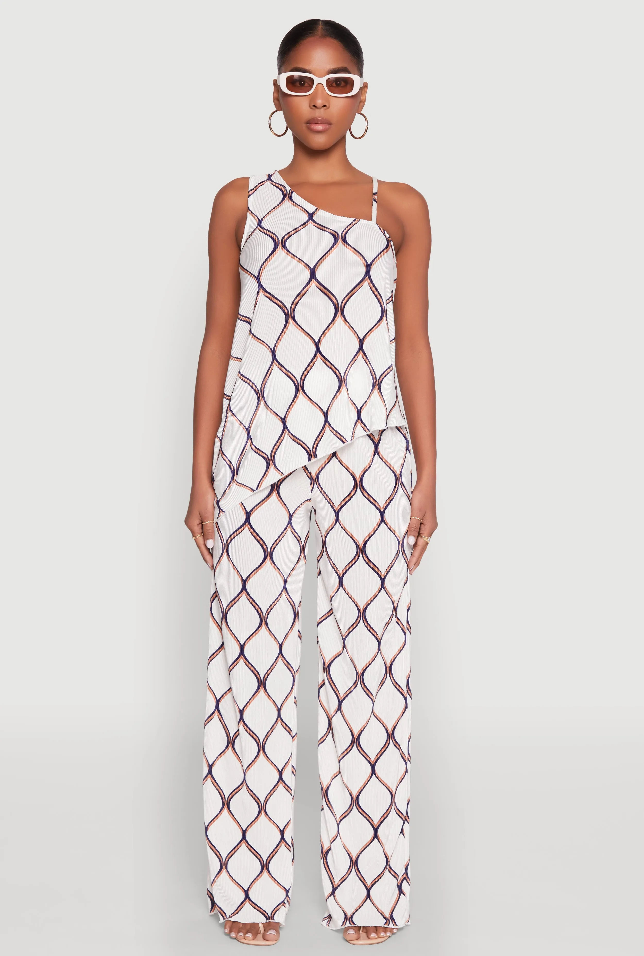 Almost Famous Printed Plisse Wide Leg Pants sold by Rainbow product image thumbnail 2