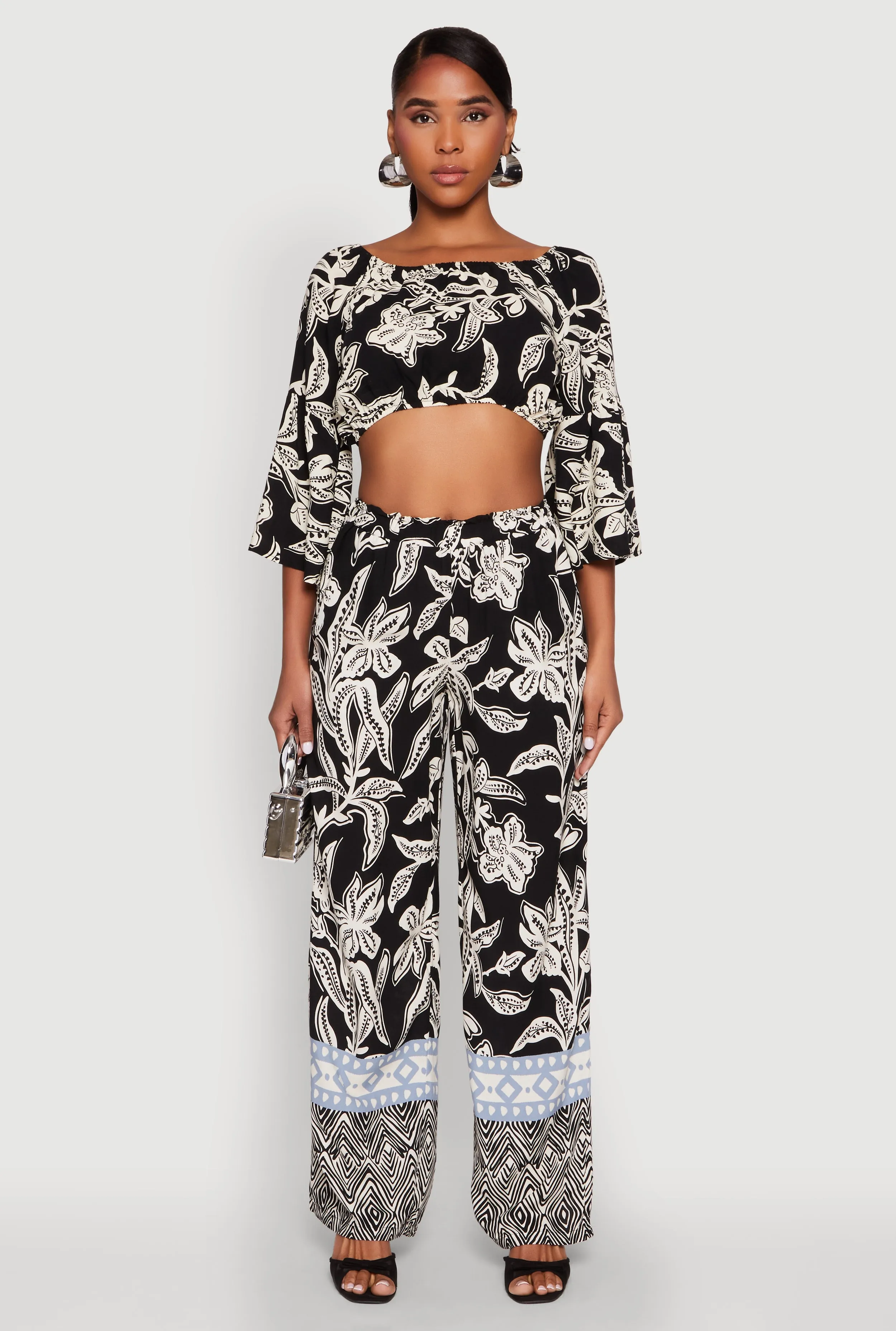 Spoon Jeans Boat Neck Bell Sleeve Crop Top sold by Rainbow product image thumbnail 3