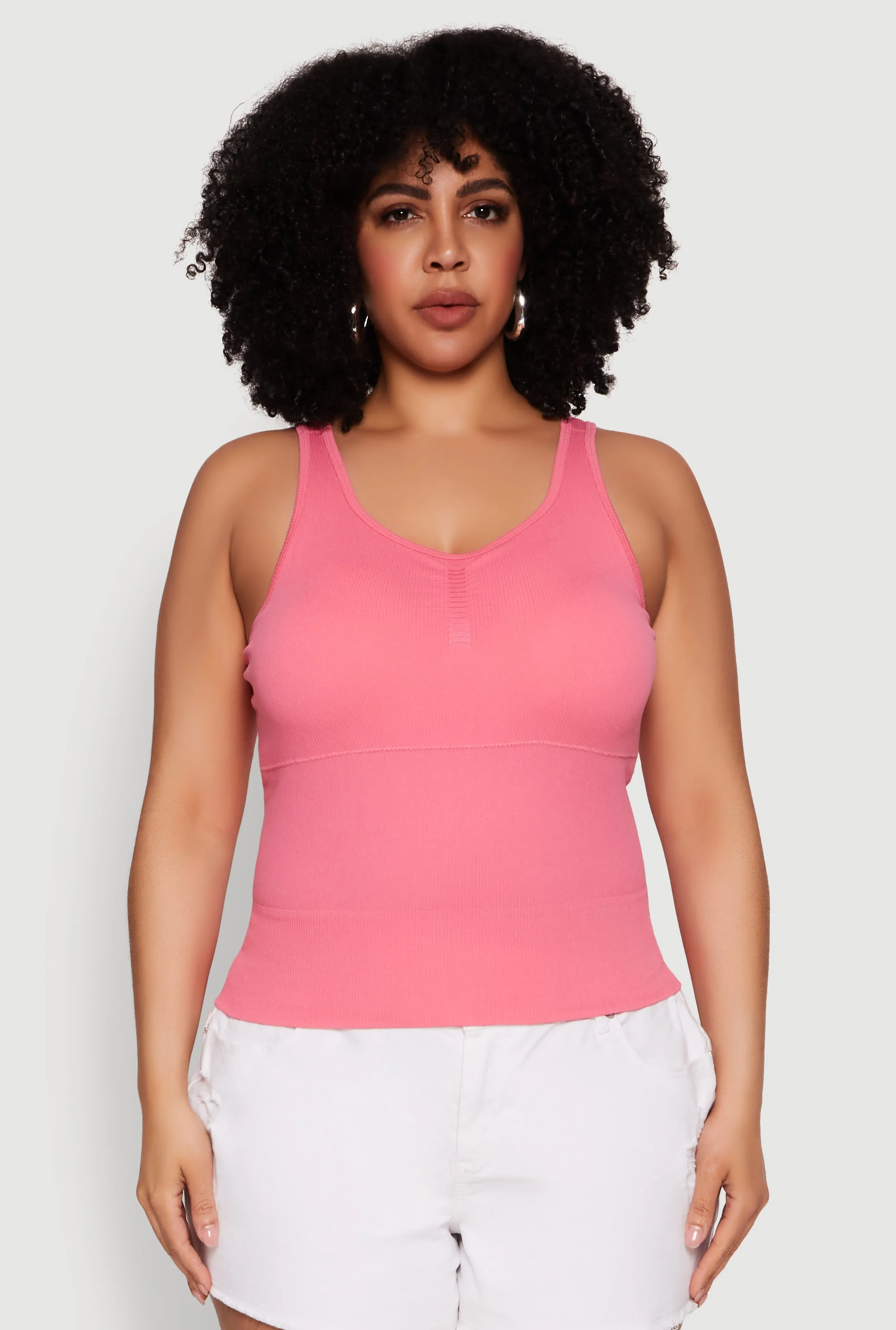 Plus Size Ribbed Knit Seamless Tank Top sold by Rainbow product image thumbnail 2