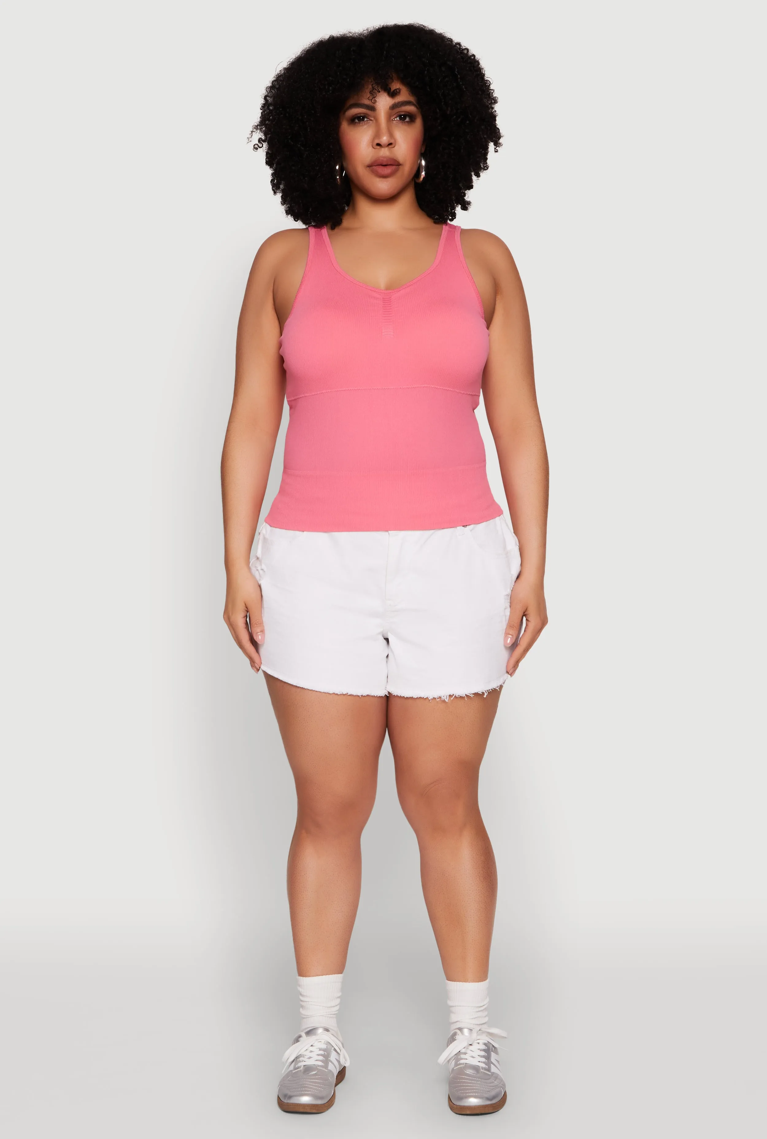 Plus Size Ribbed Knit Seamless Tank Top sold by Rainbow product image thumbnail 3