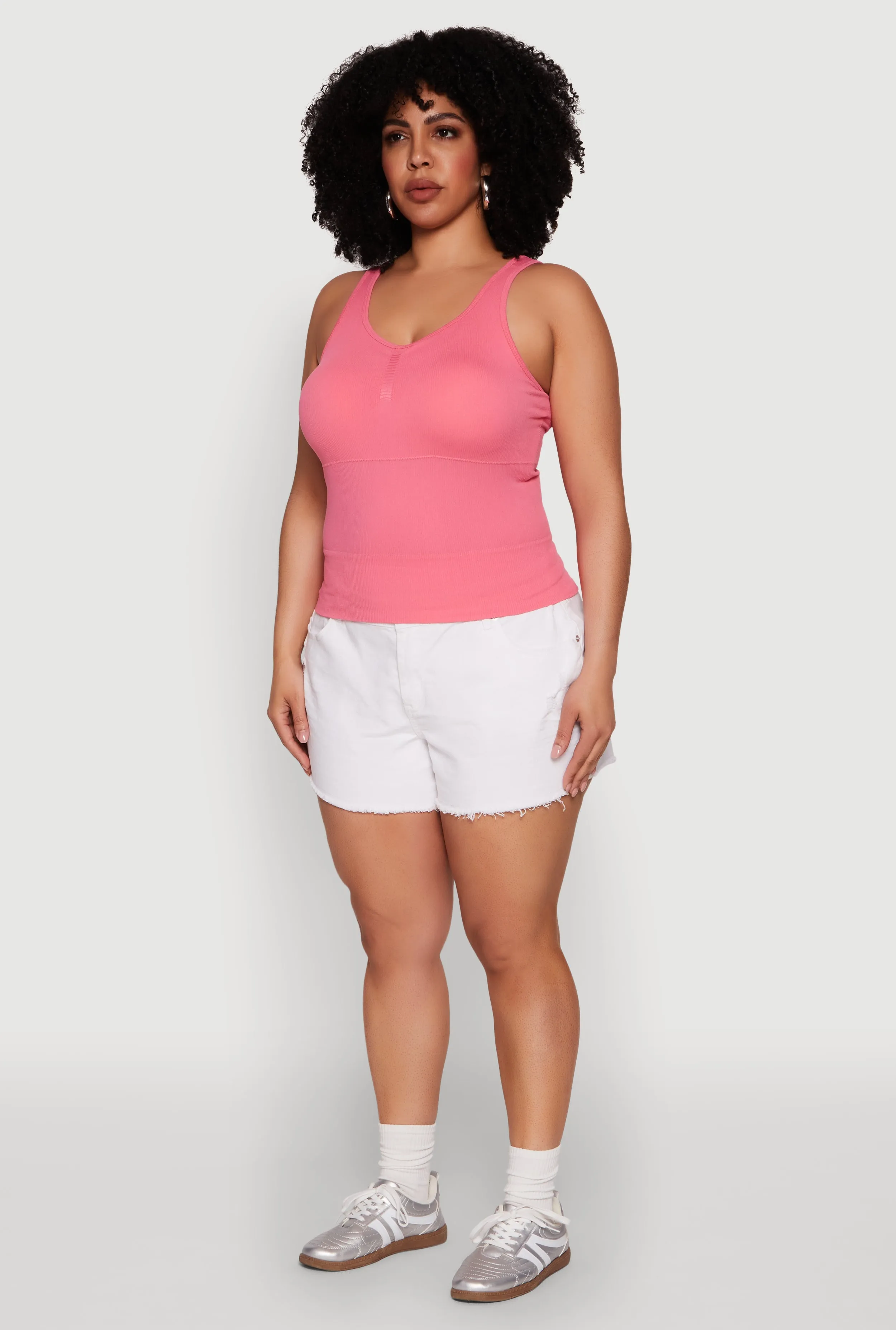 Plus Size Ribbed Knit Seamless Tank Top sold by Rainbow product image thumbnail 5