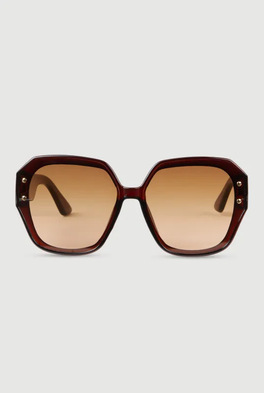 Studded Ombre Lens Sunglasses sold by Rainbow