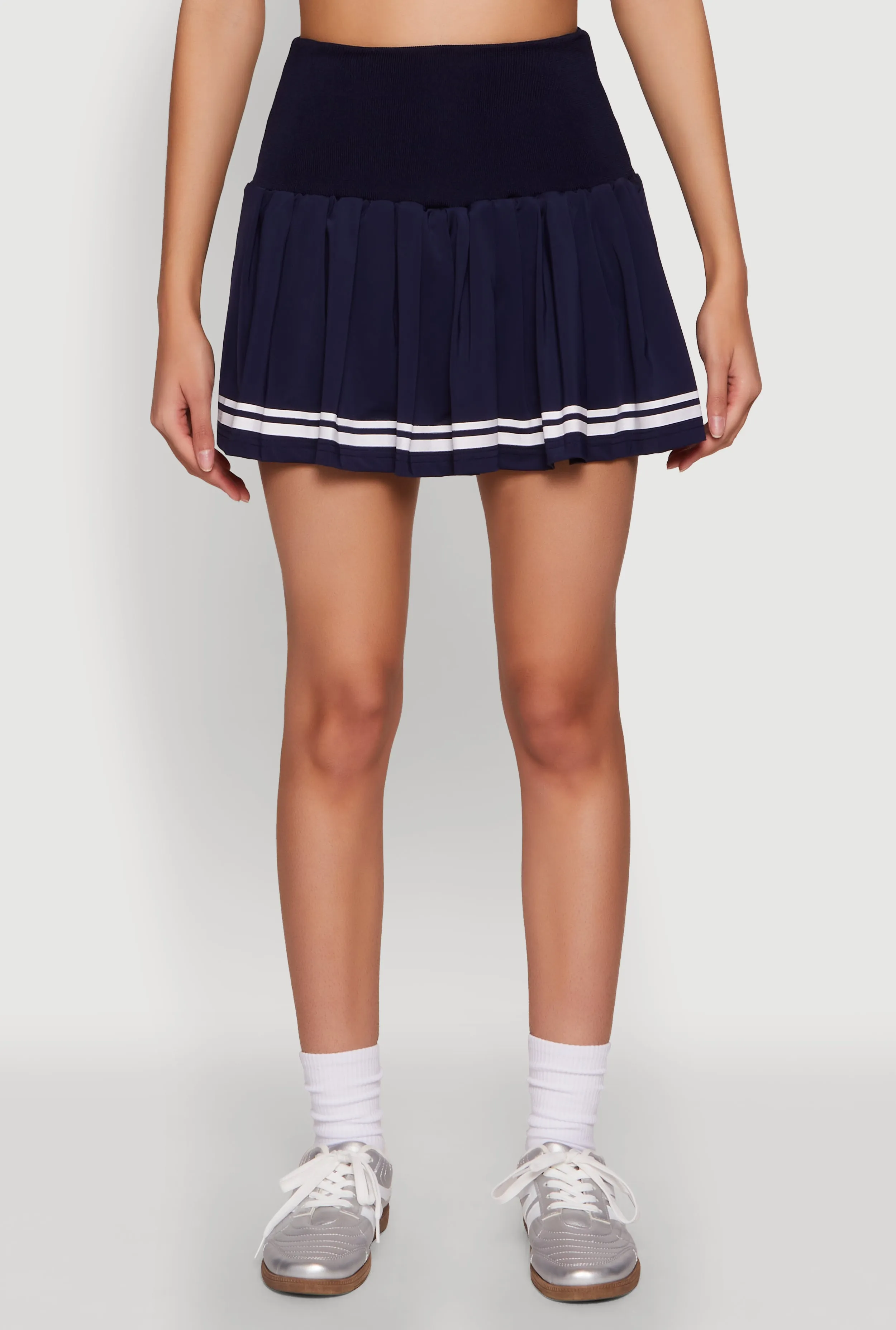 Varsity Stripe High Waisted Pleated Skirt sold by Rainbow product image thumbnail 3
