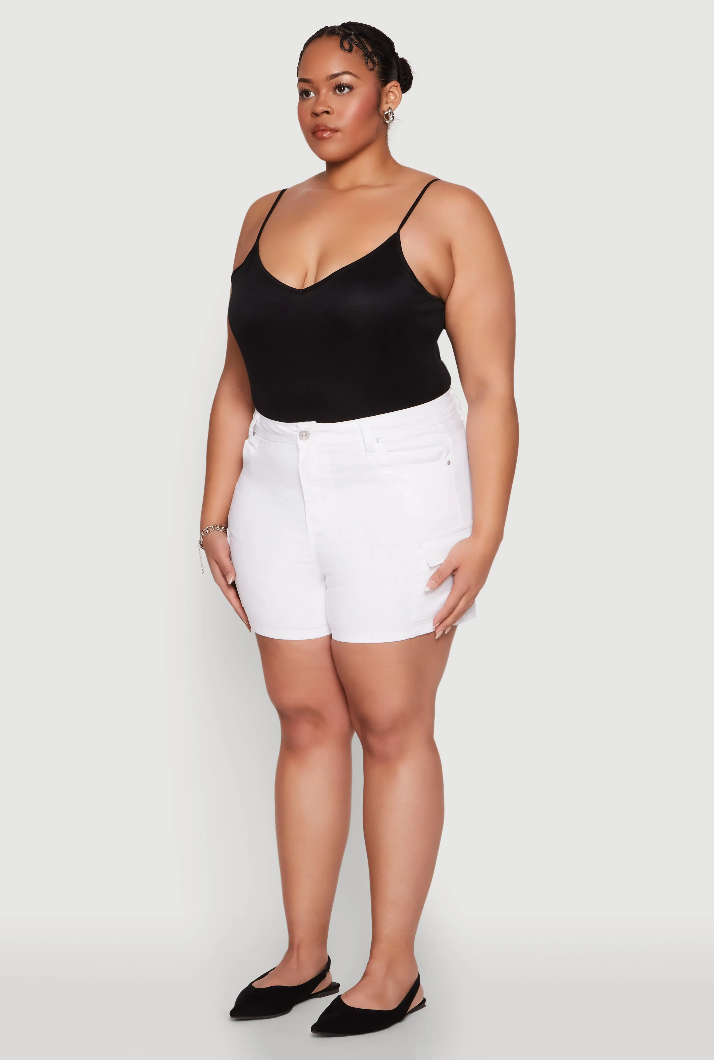 Plus Size WAX High Waisted Cargo Shorts sold by Rainbow product image thumbnail 3