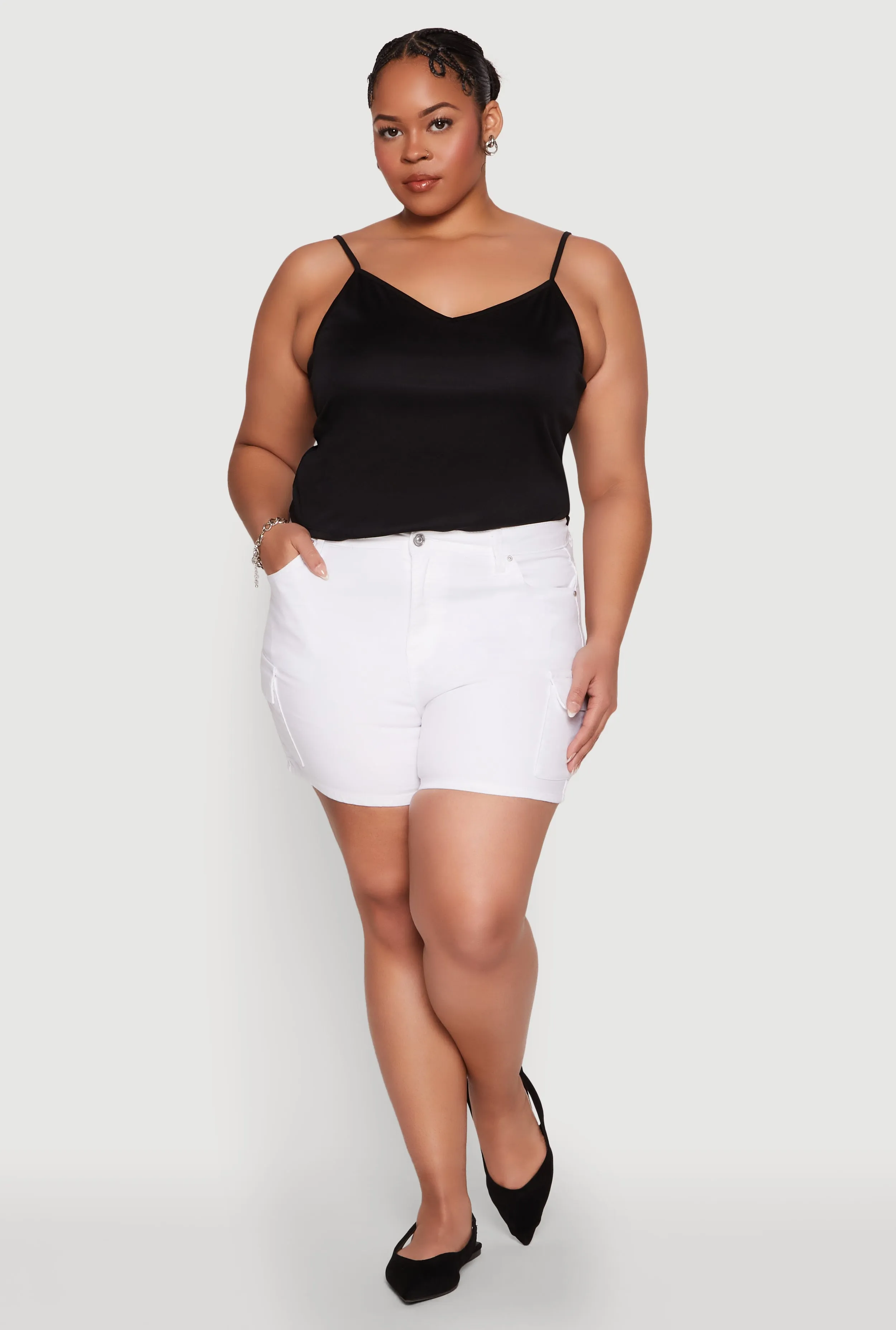 Plus Size WAX High Waisted Cargo Shorts sold by Rainbow product image thumbnail 2