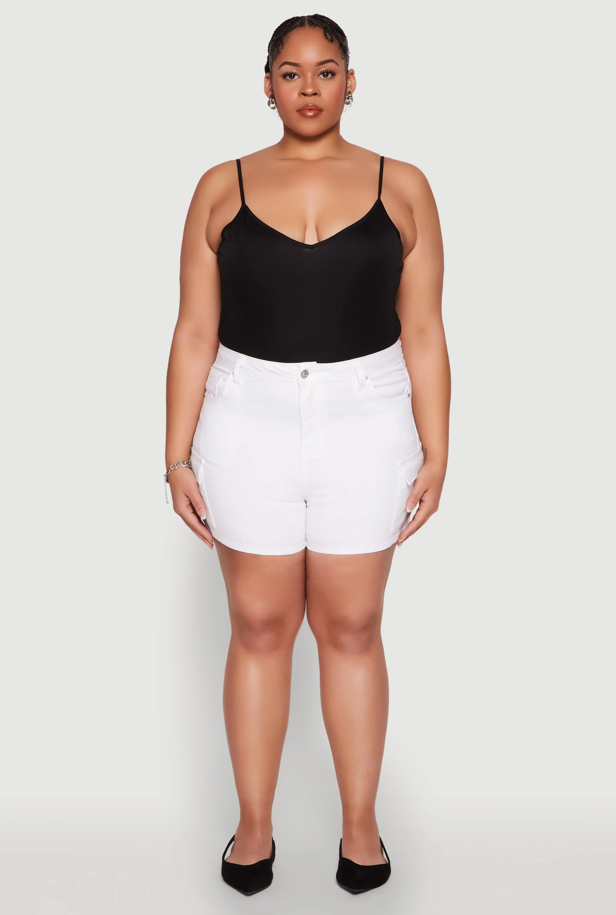 Plus Size WAX High Waisted Cargo Shorts sold by Rainbow