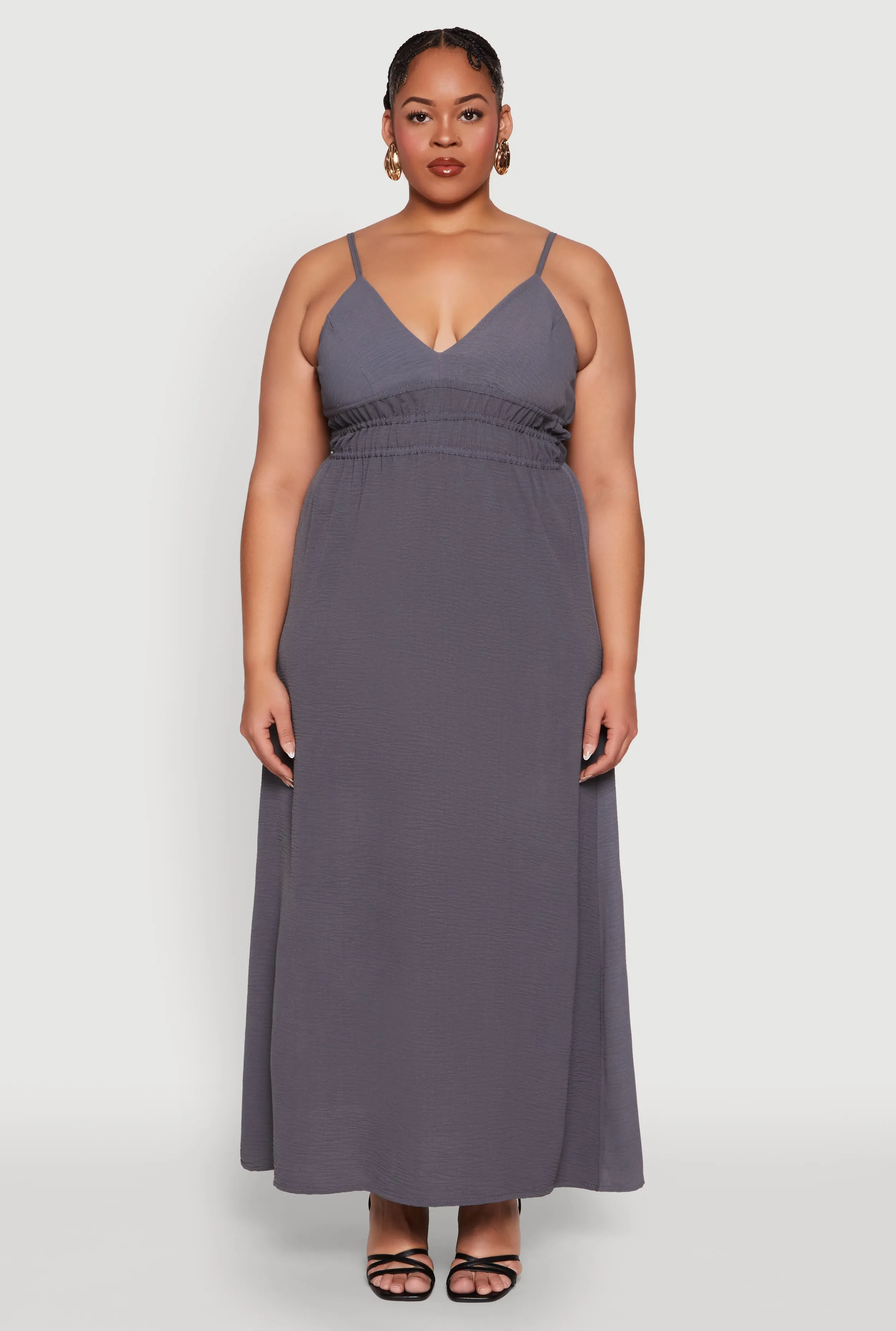 Plus Size Airy Maxi Empire Waist Dress sold by Rainbow