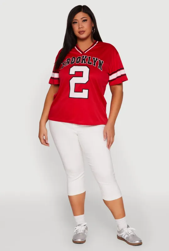 Plus Size Brooklyn 2 Football Jersey sold by Rainbow