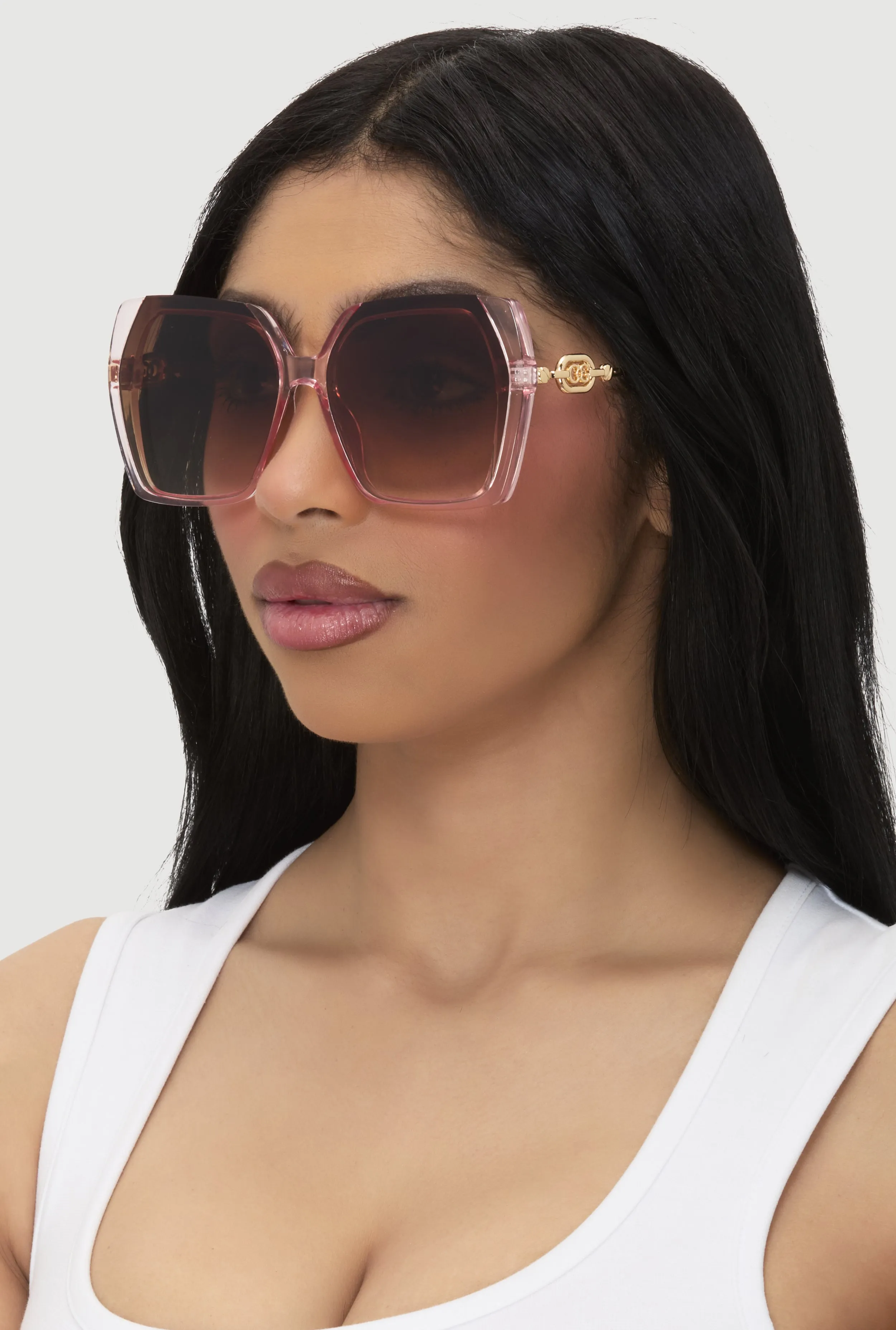 Oversized Color Blocked Ombre Lens Sunglasses sold by Rainbow product image thumbnail 2