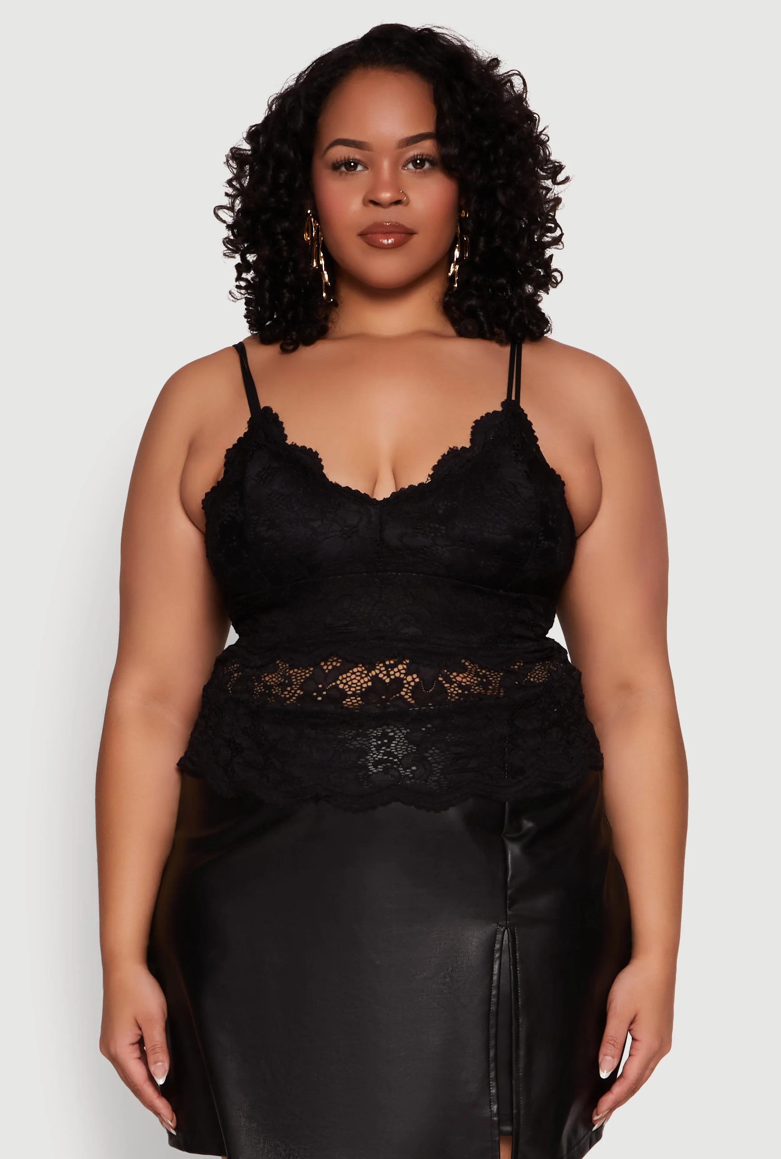 Plus Size Floral Lace Scoop Neck Cami sold by Rainbow product image thumbnail 2