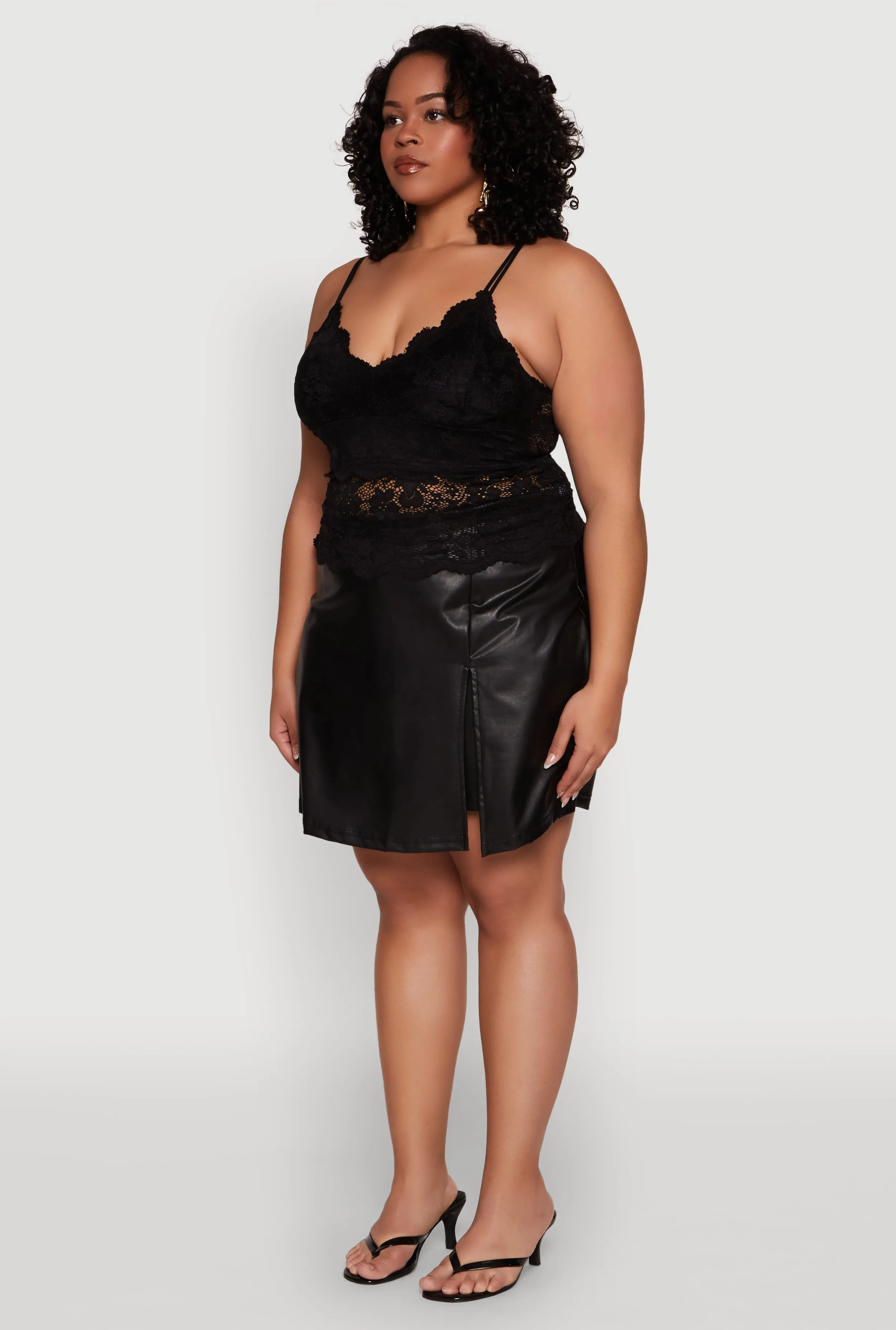 Plus Size Floral Lace Scoop Neck Cami sold by Rainbow product image thumbnail 5