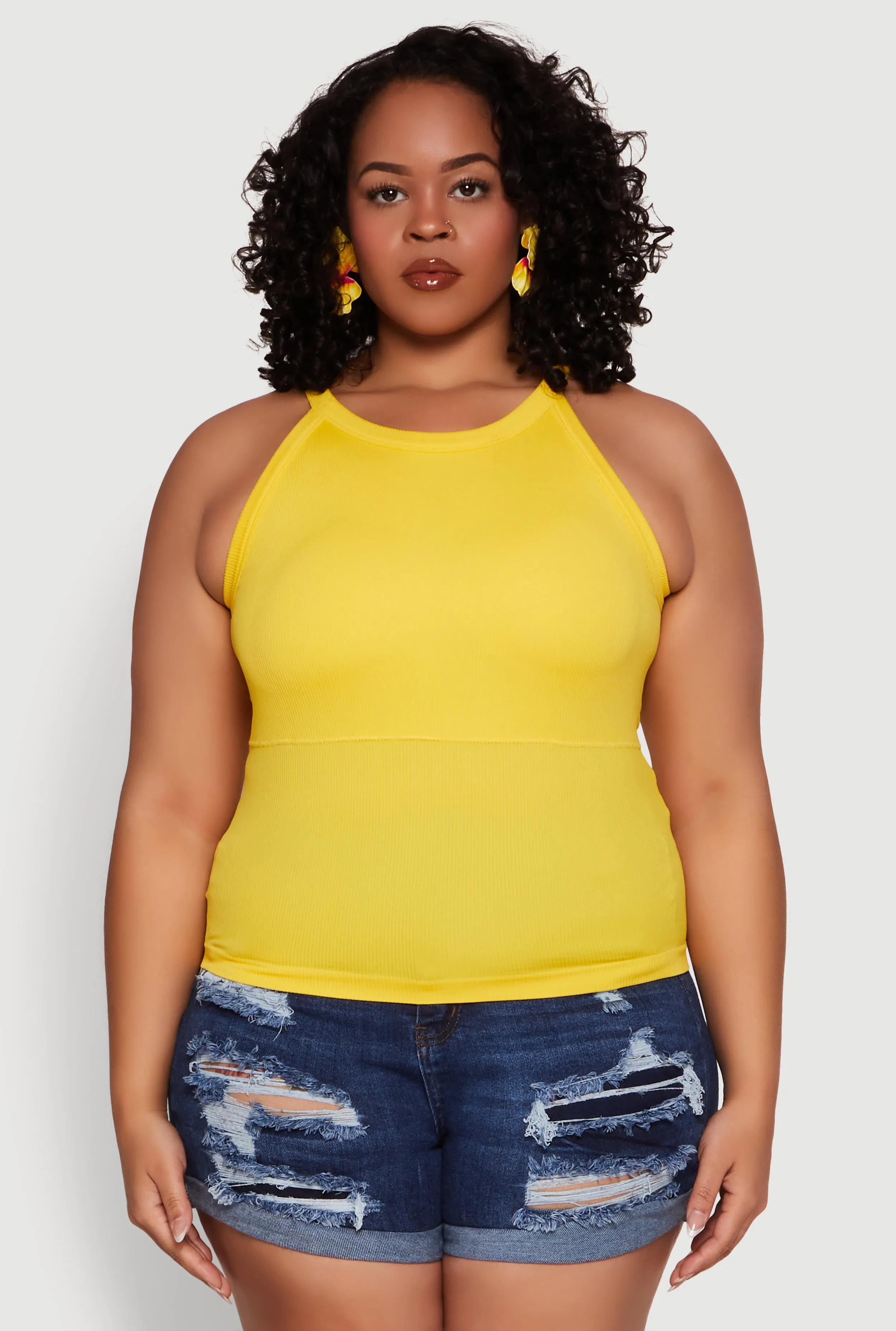 Plus Size Seamless High Neck Tank Top sold by Rainbow product image thumbnail 2