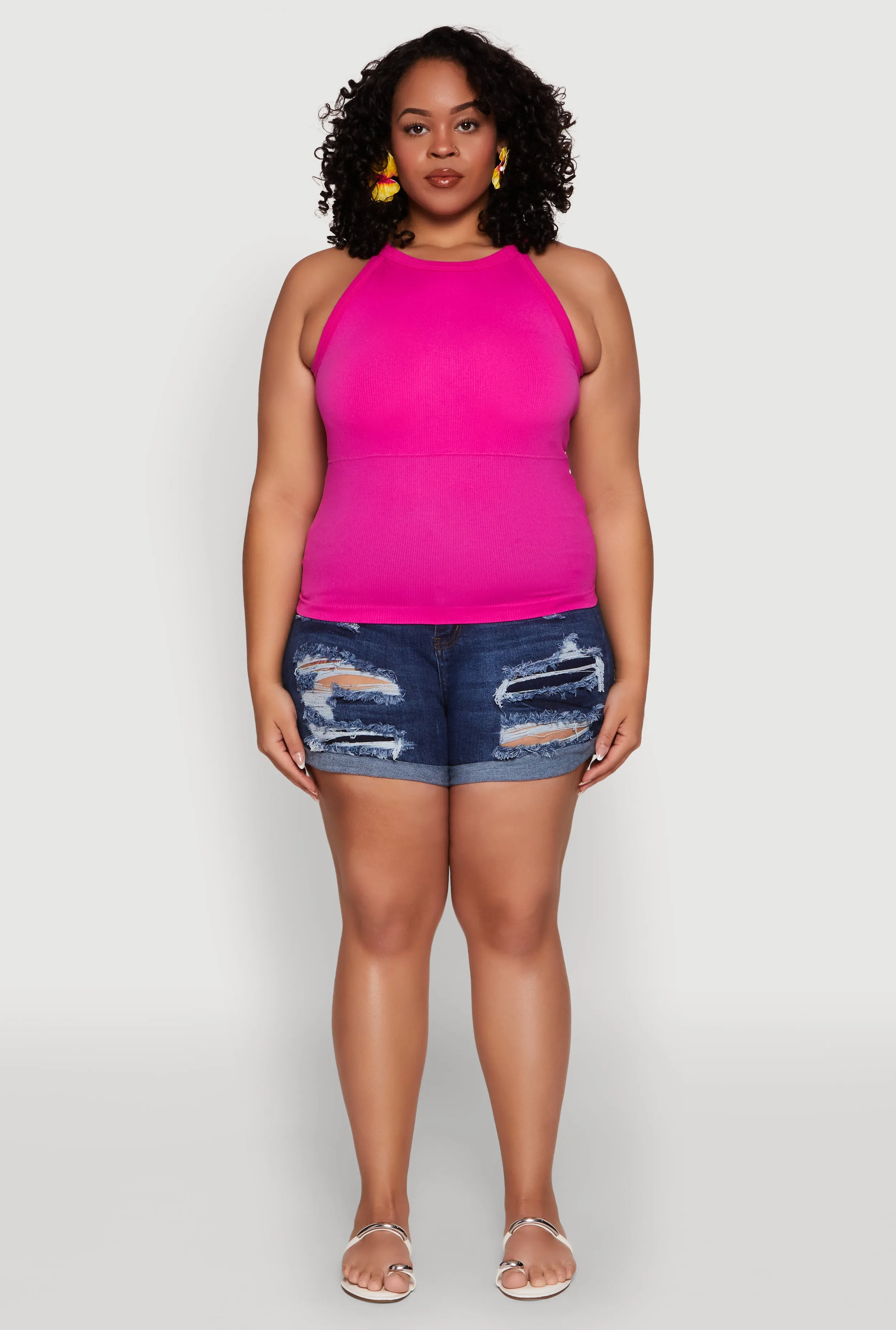Plus Size Seamless High Neck Tank Top sold by Rainbow product image thumbnail 3