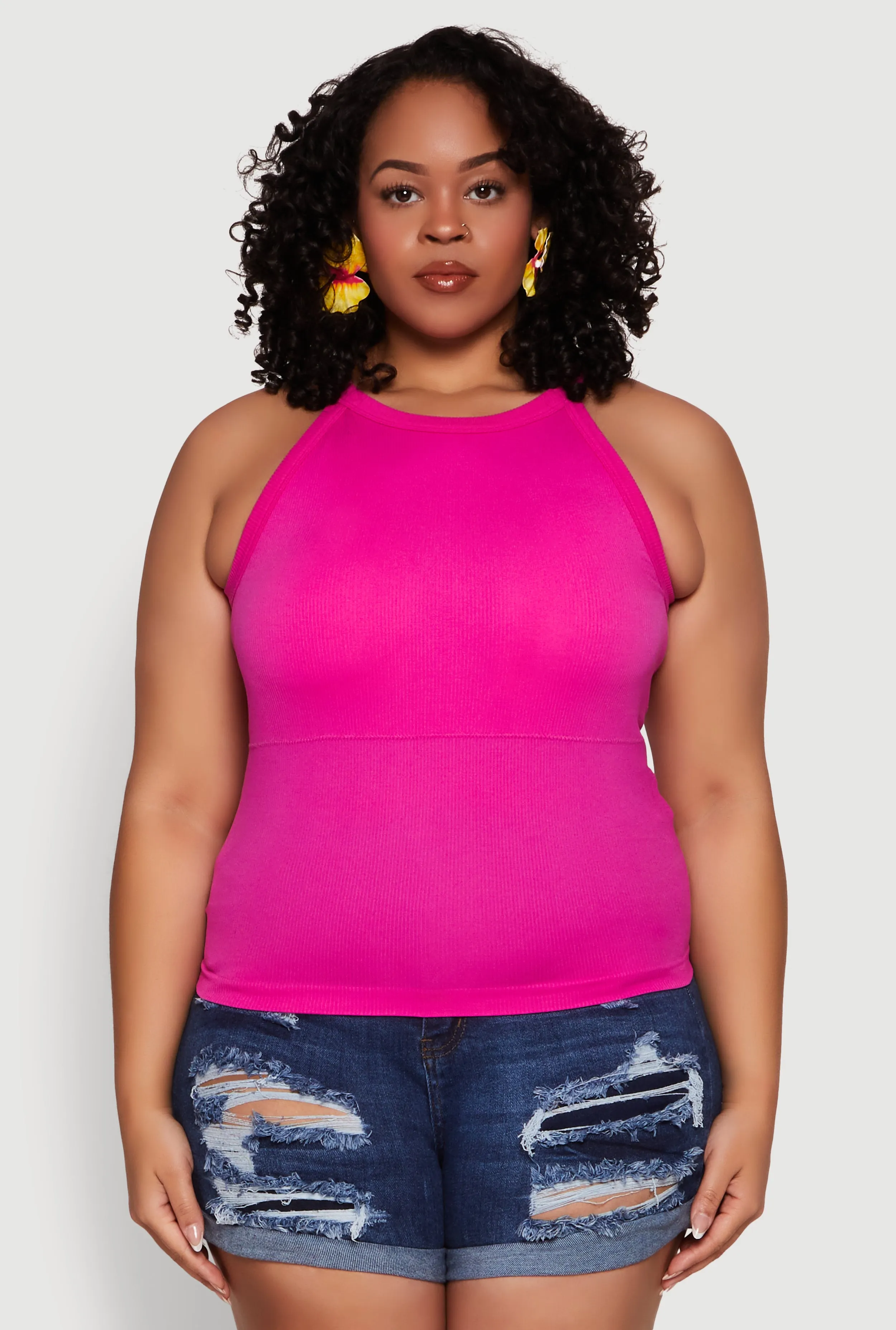 Plus Size Seamless High Neck Tank Top sold by Rainbow product image thumbnail 2