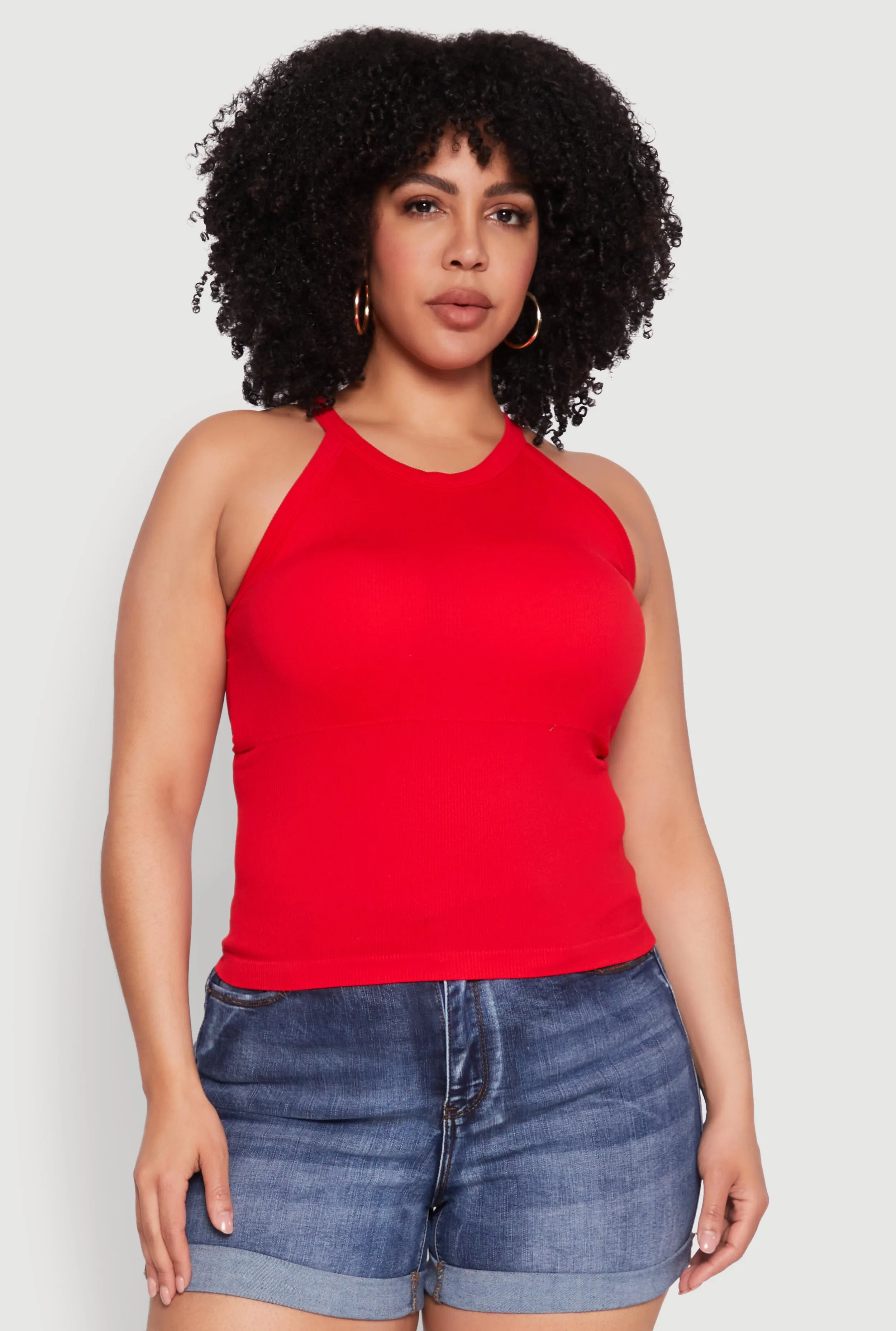 Plus Size Seamless High Neck Tank Top sold by Rainbow product image thumbnail 2