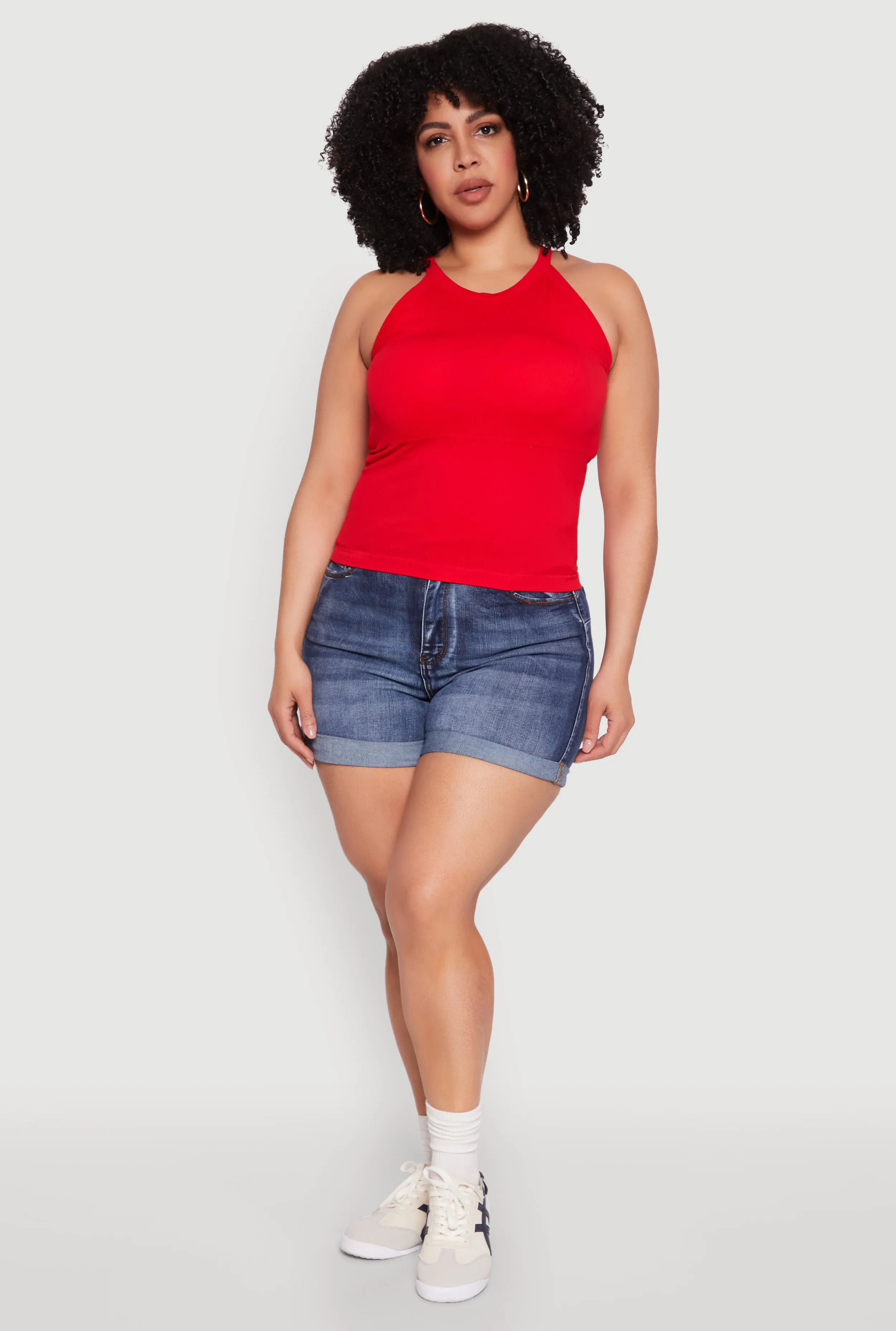 Plus Size Seamless High Neck Tank Top sold by Rainbow