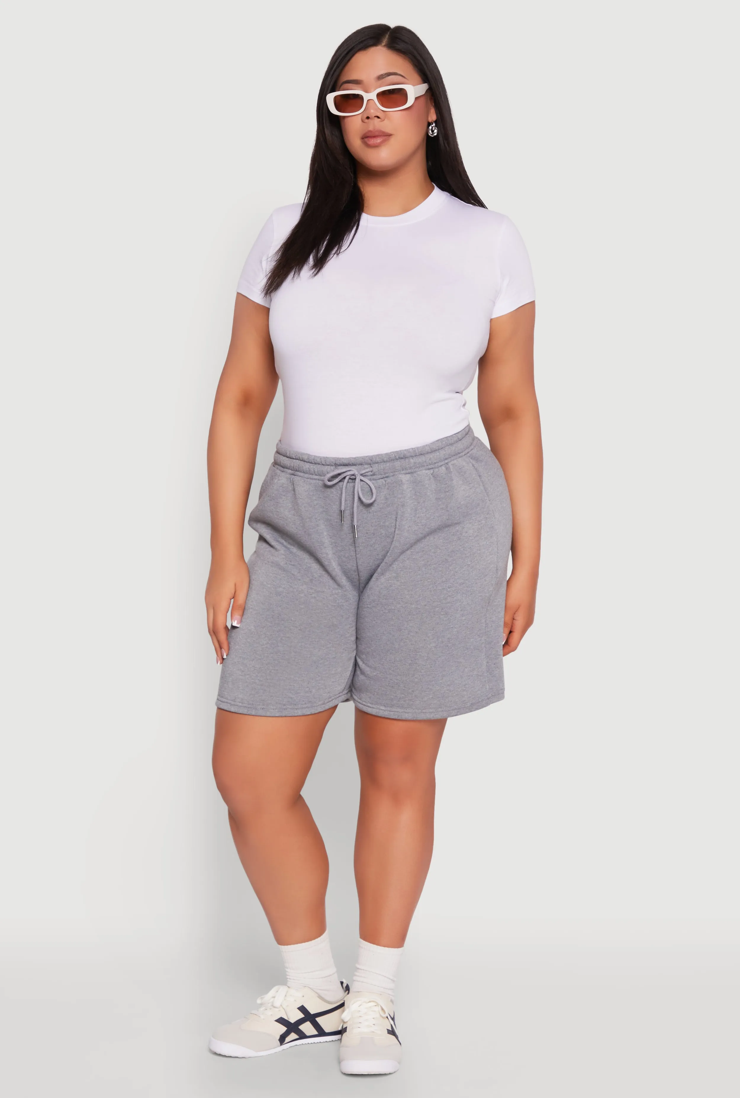 Plus Size Fleece Lined Sweatshorts sold by Rainbow