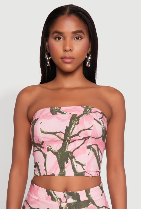 Hunter Camo Corset Tube Top sold by Rainbow