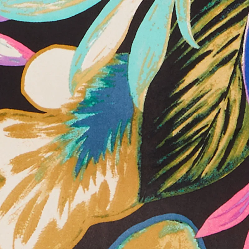 Drawstring Side Cut Out Leaf Print Maxi Dress sold by Rainbow product image thumbnail 4