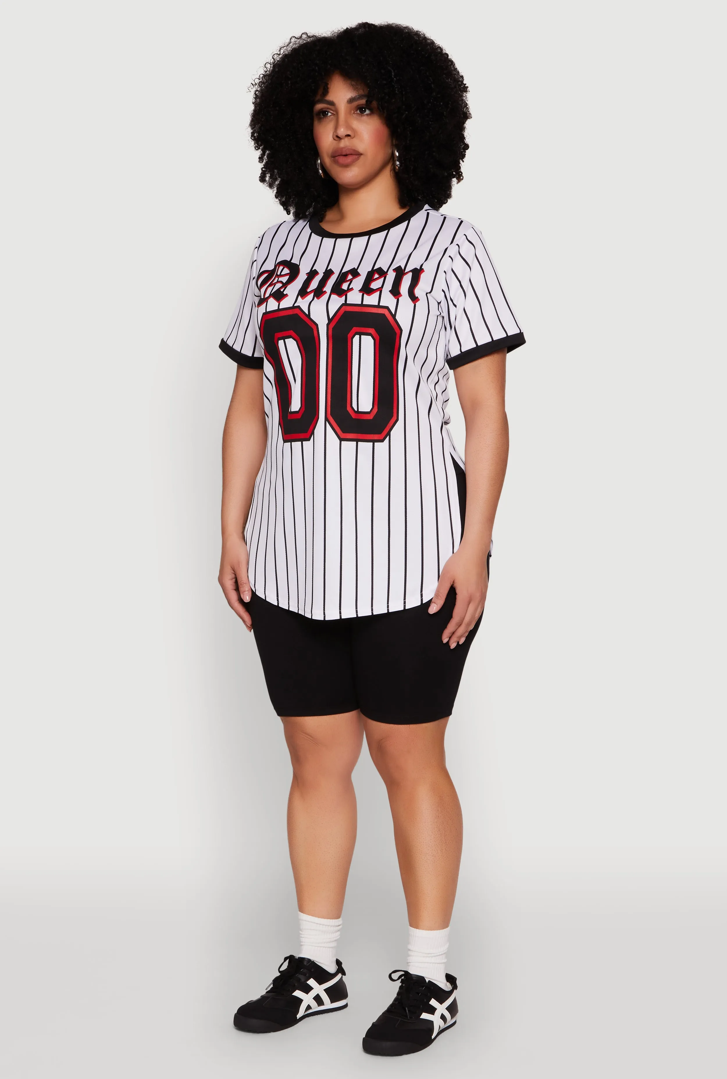 Plus Size Striped Queen Graphic Baseball Tee sold by Rainbow product image thumbnail 5