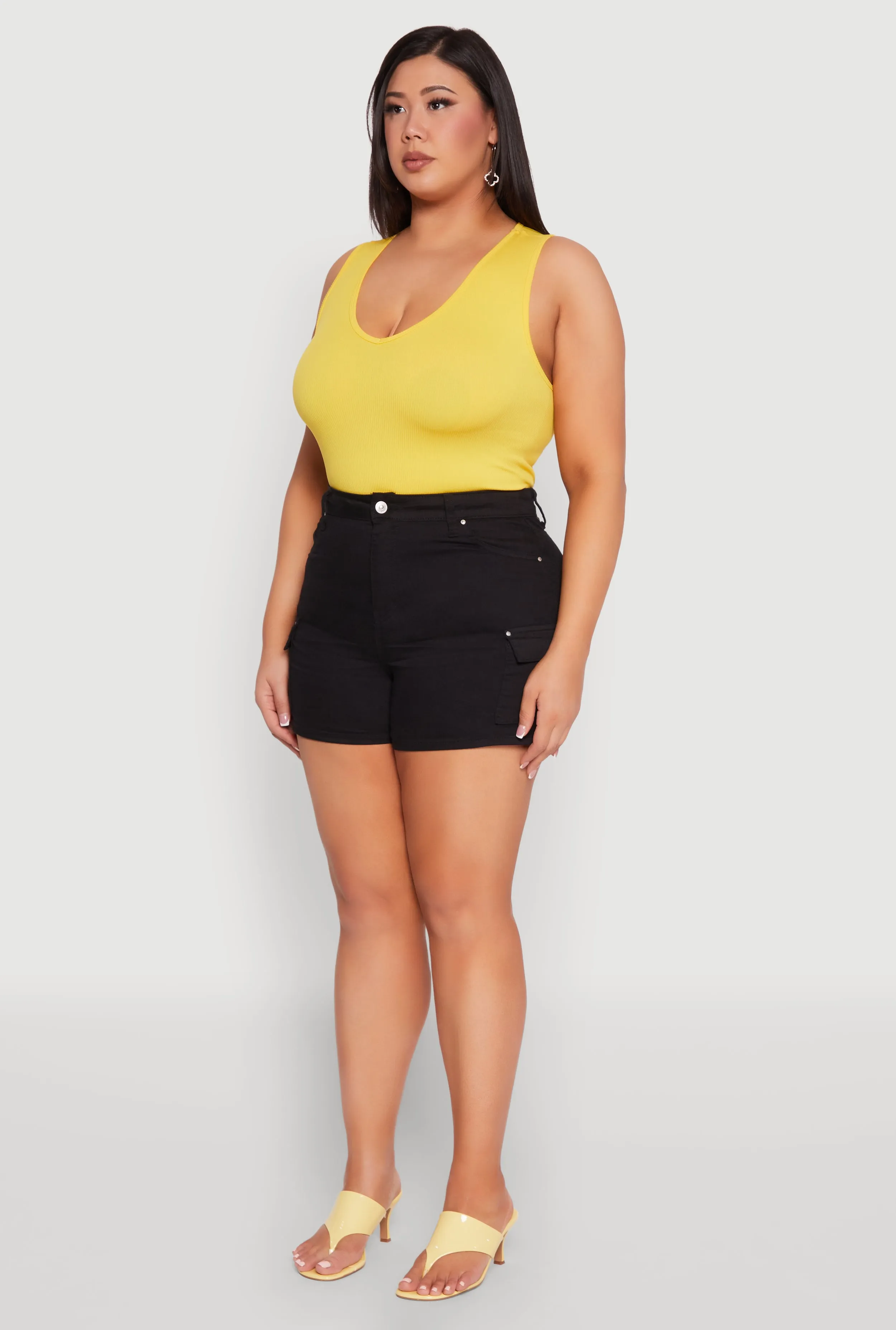 Plus Size WAX High Waisted Cargo Shorts sold by Rainbow product image thumbnail 3