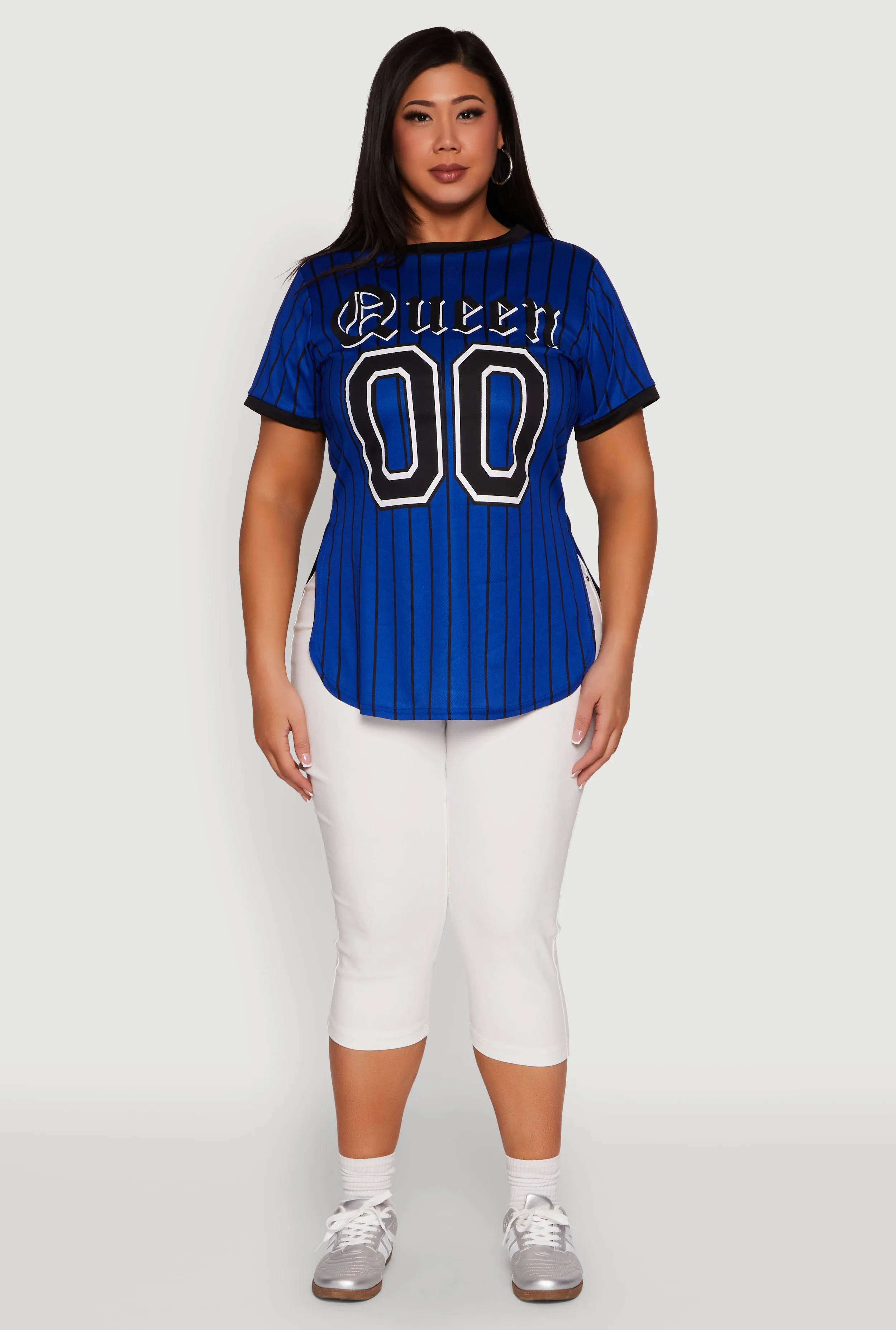 Plus Size Striped Queen Graphic Baseball Tee sold by Rainbow product image thumbnail 3