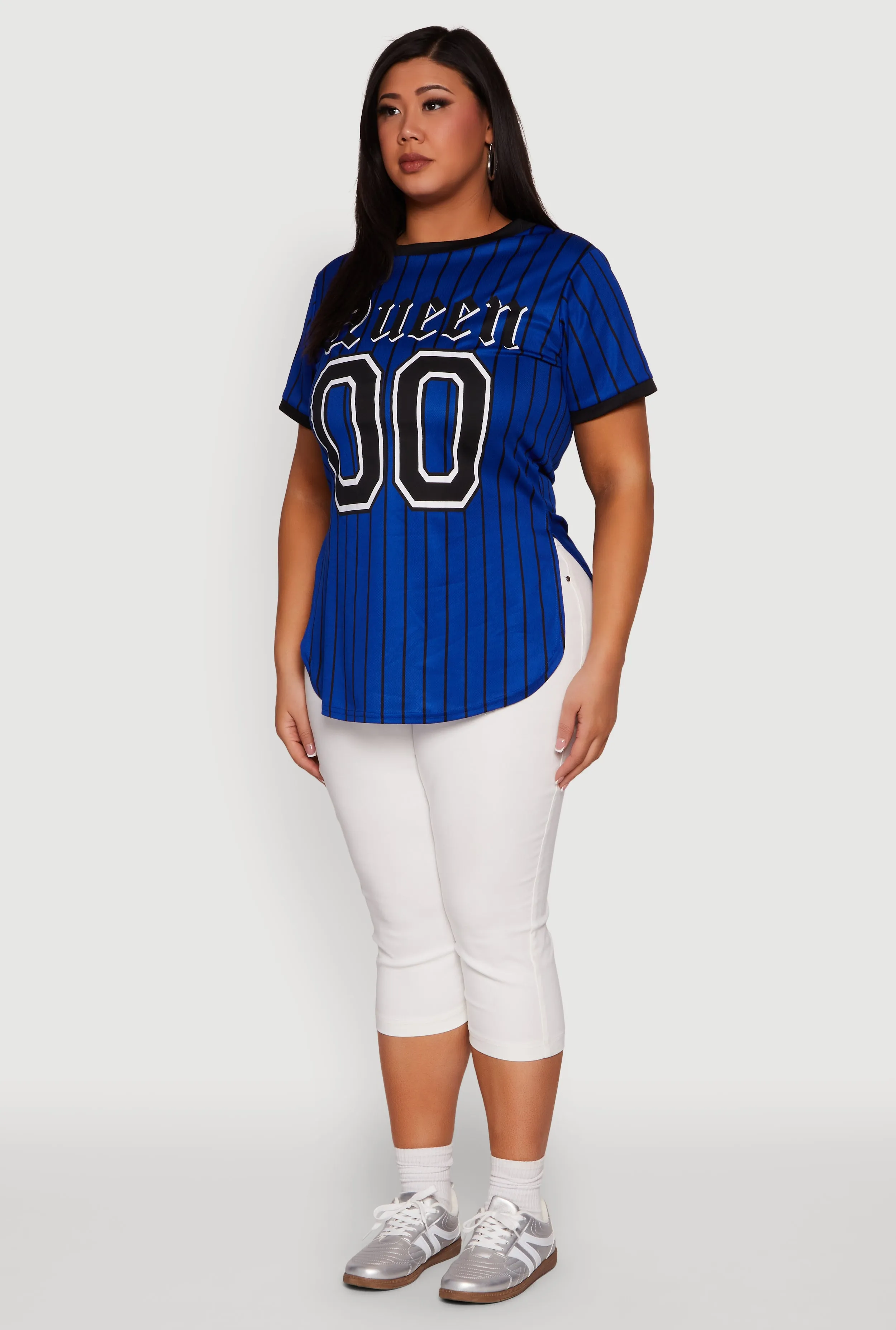 Plus Size Striped Queen Graphic Baseball Tee sold by Rainbow product image thumbnail 5