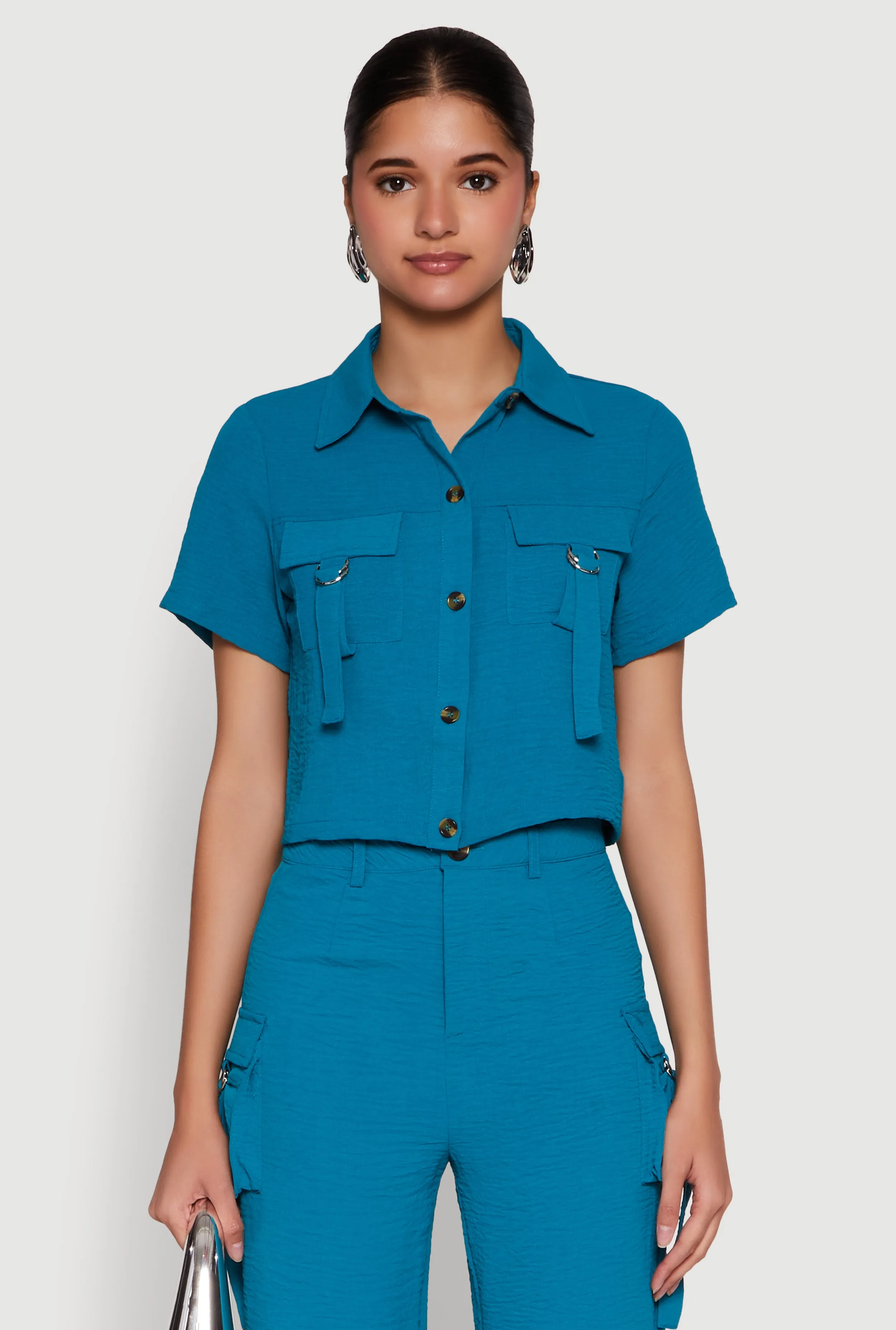 Airy D Ring Closure Crop Top sold by Rainbow