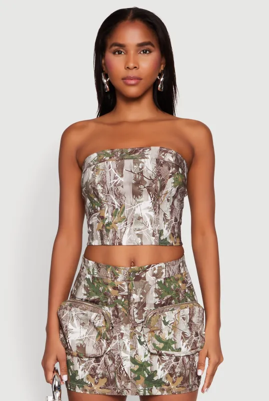 Hunter Camo Corset Tube Top sold by Rainbow