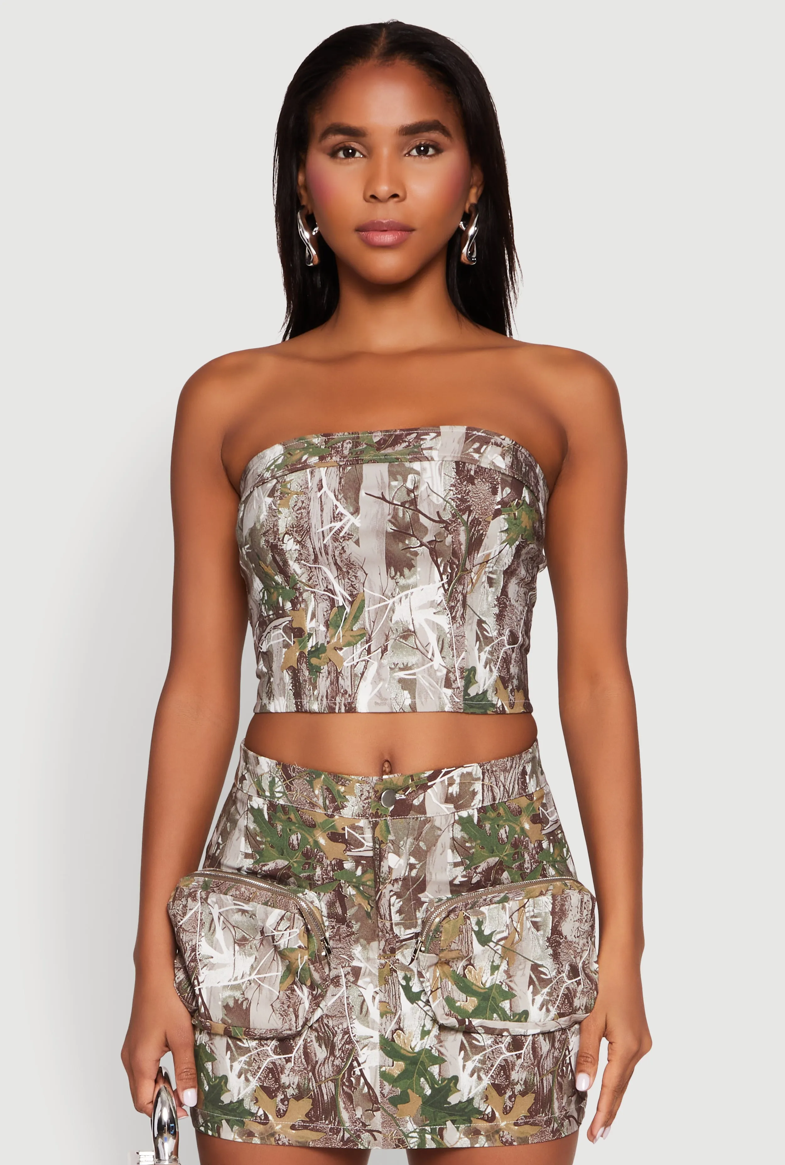 Hunter Camo Corset Tube Top sold by Rainbow