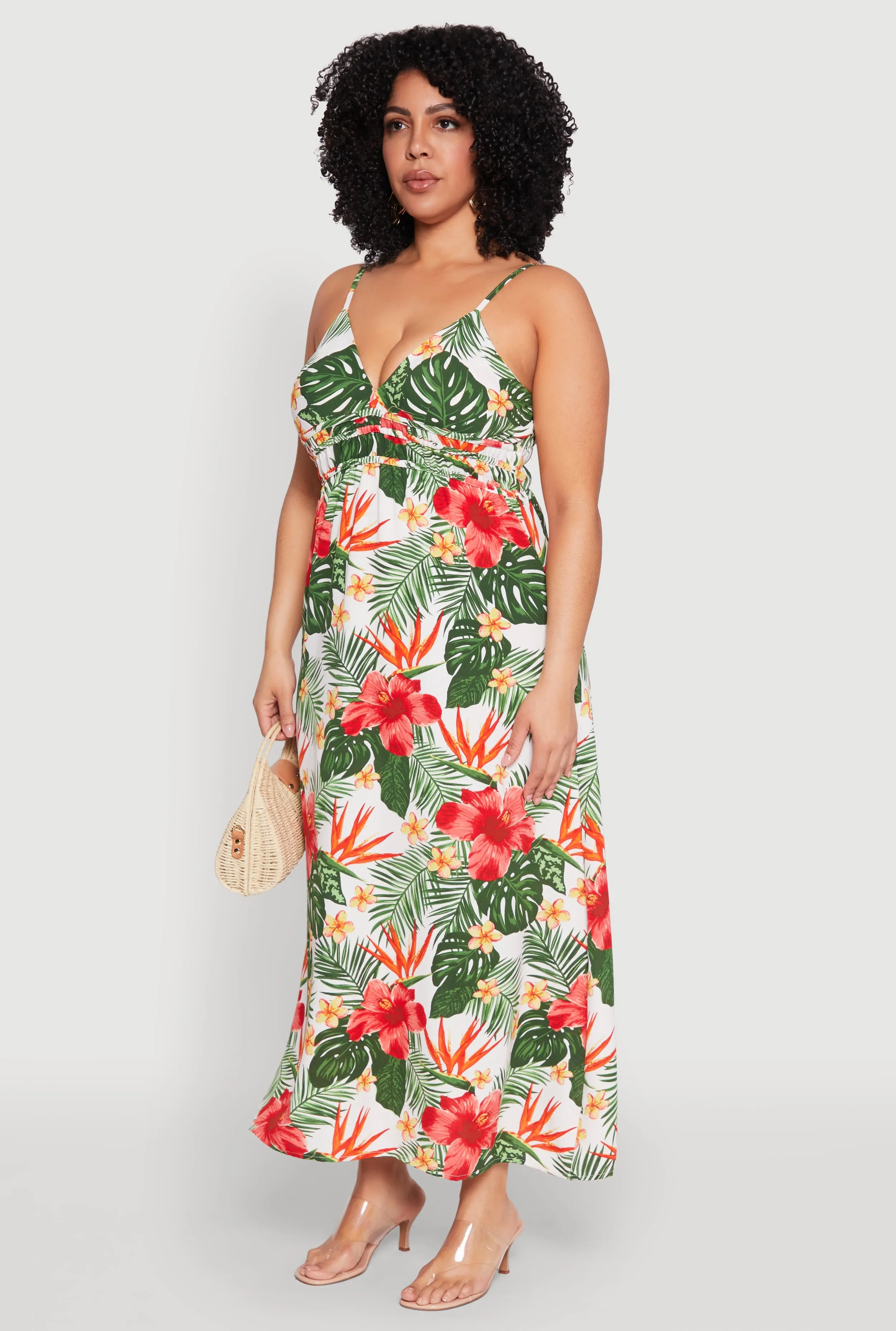 Plus Size Floral Empire Waist Maxi Dress sold by Rainbow product image thumbnail 3