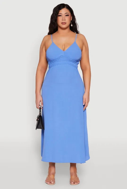 Plus Size Airy Maxi Empire Waist Dress sold by Rainbow