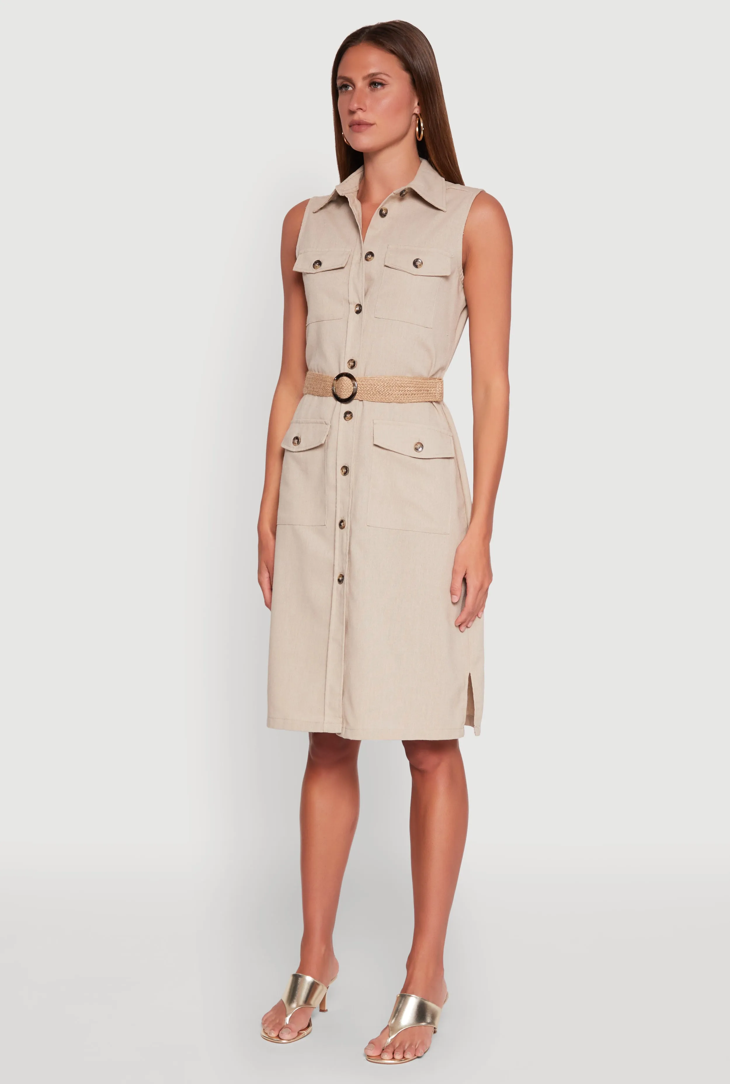 O Ring Belted Sleeveless Utility Dress sold by Rainbow product image thumbnail 3