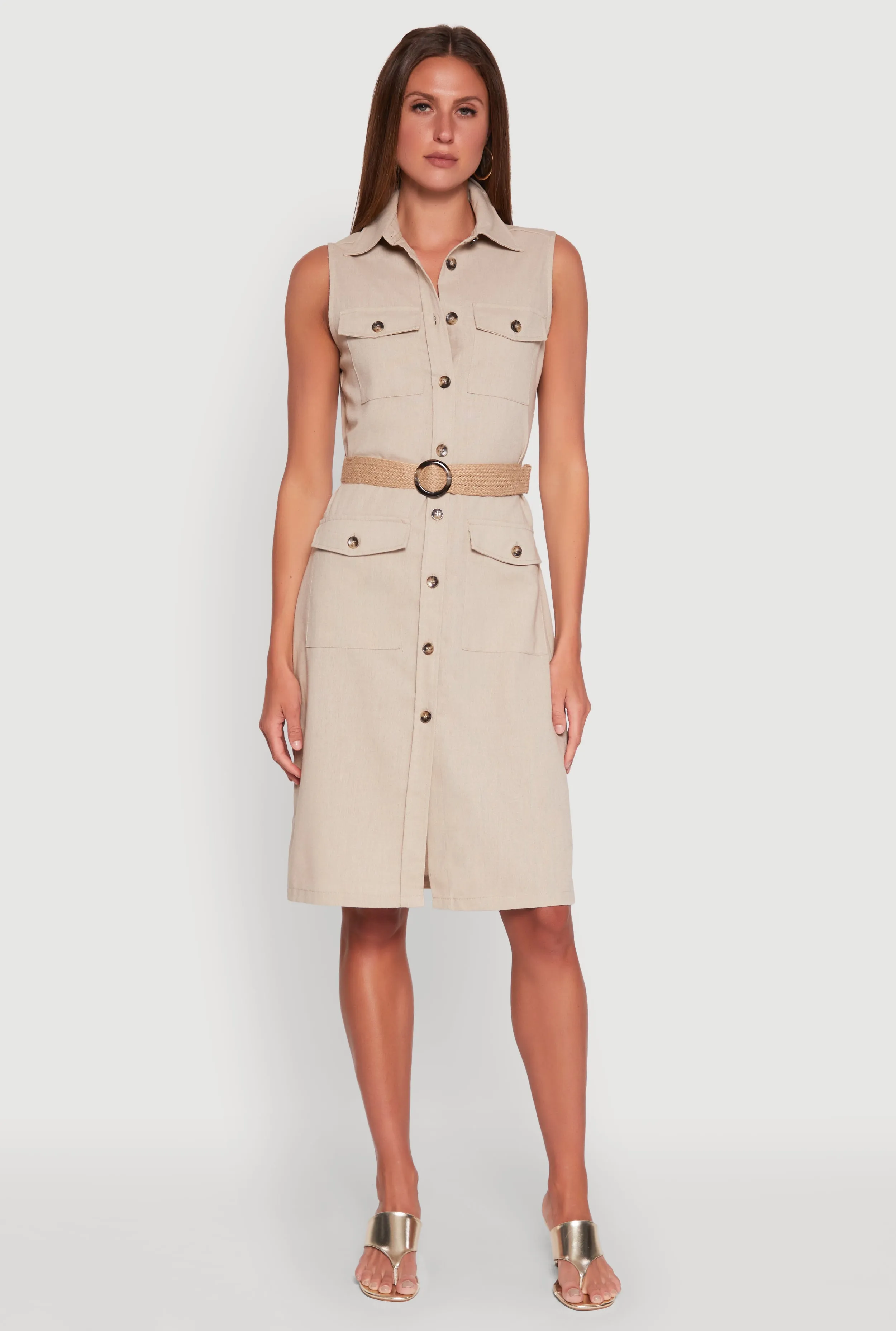 O Ring Belted Sleeveless Utility Dress sold by Rainbow product image thumbnail 2