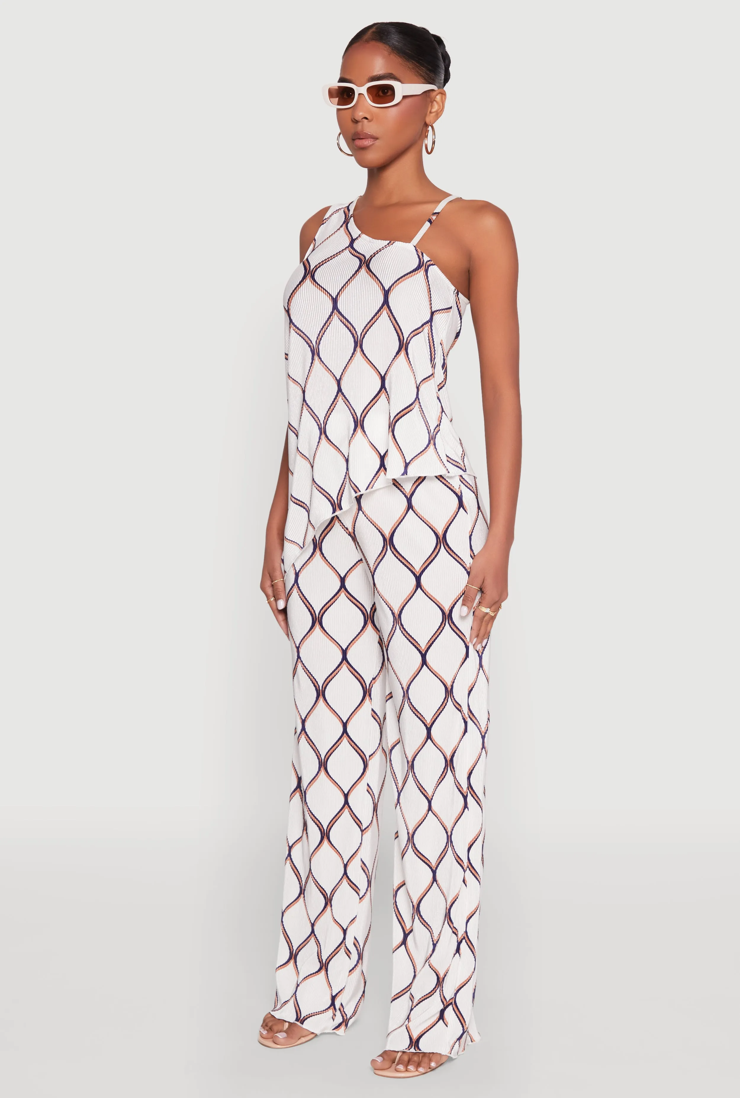 Almost Famous Plisse Asymmetrical Top sold by Rainbow product image thumbnail 5