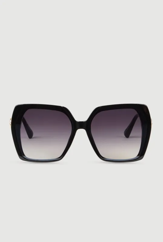 Oversized Color Blocked Ombre Lens Sunglasses sold by Rainbow