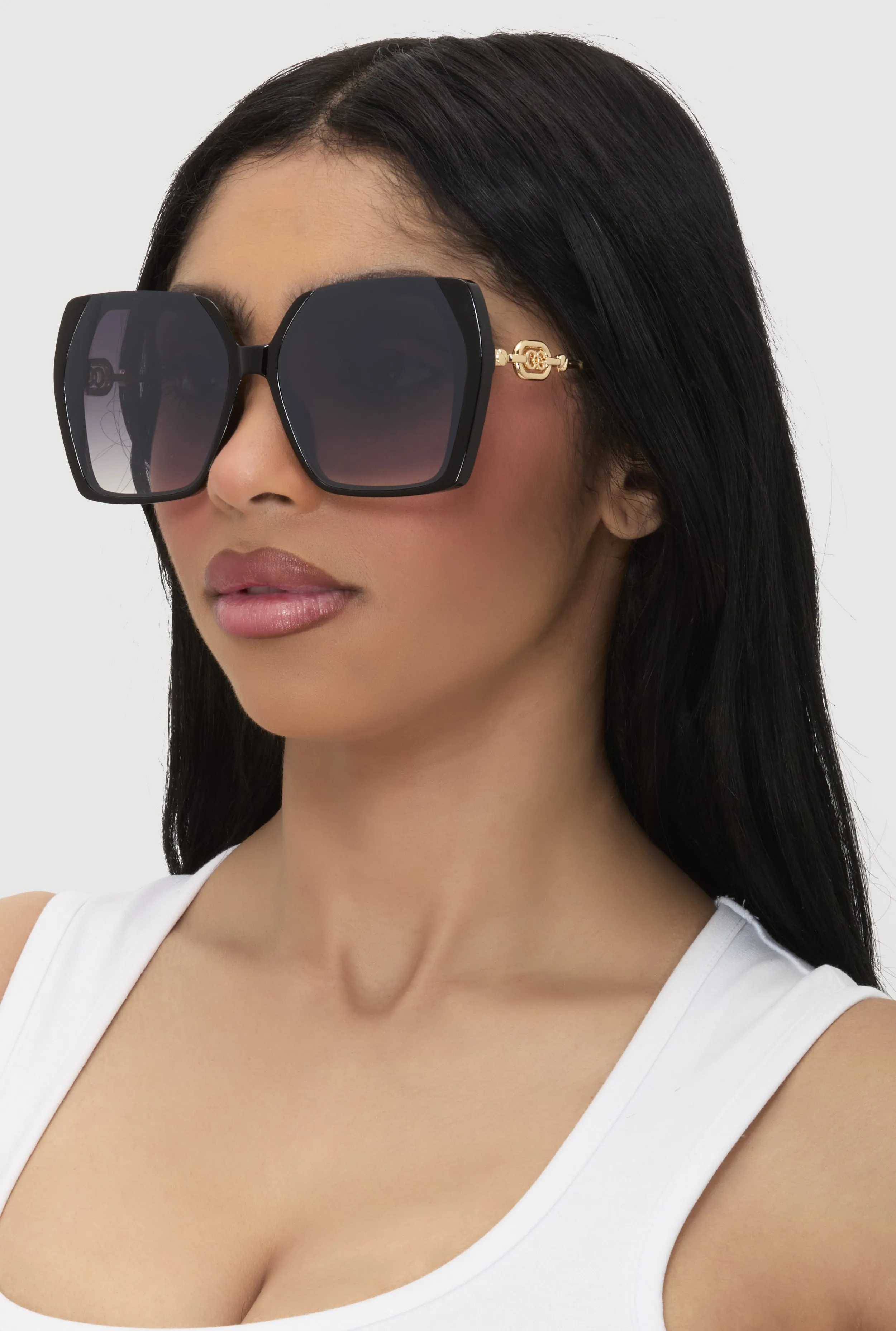 Oversized Color Blocked Ombre Lens Sunglasses sold by Rainbow product image thumbnail 2