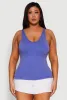 Plus Size Seamless Mineral Wash Shelf Bra Tank Top sold by Rainbow