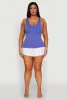 Plus Size Seamless Mineral Wash Shelf Bra Tank Top sold by Rainbow