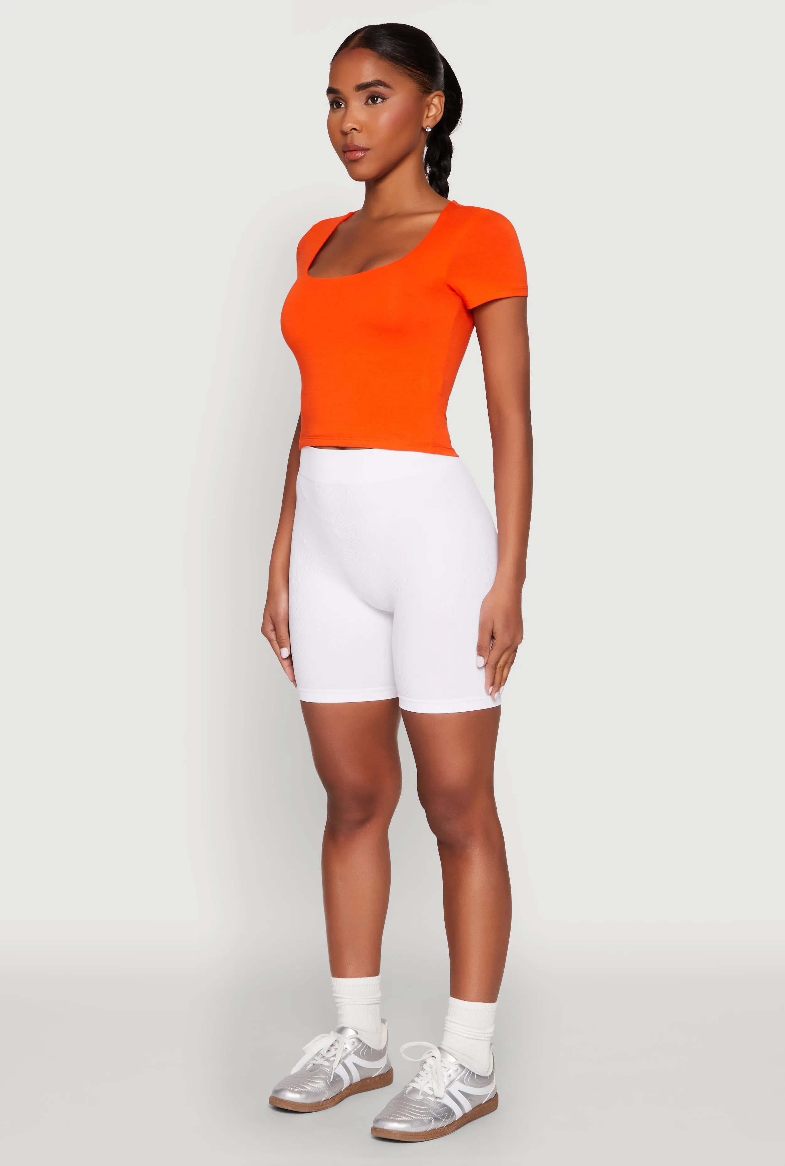 Basic Scoop Neck Cropped Tee sold by Rainbow product image thumbnail 5